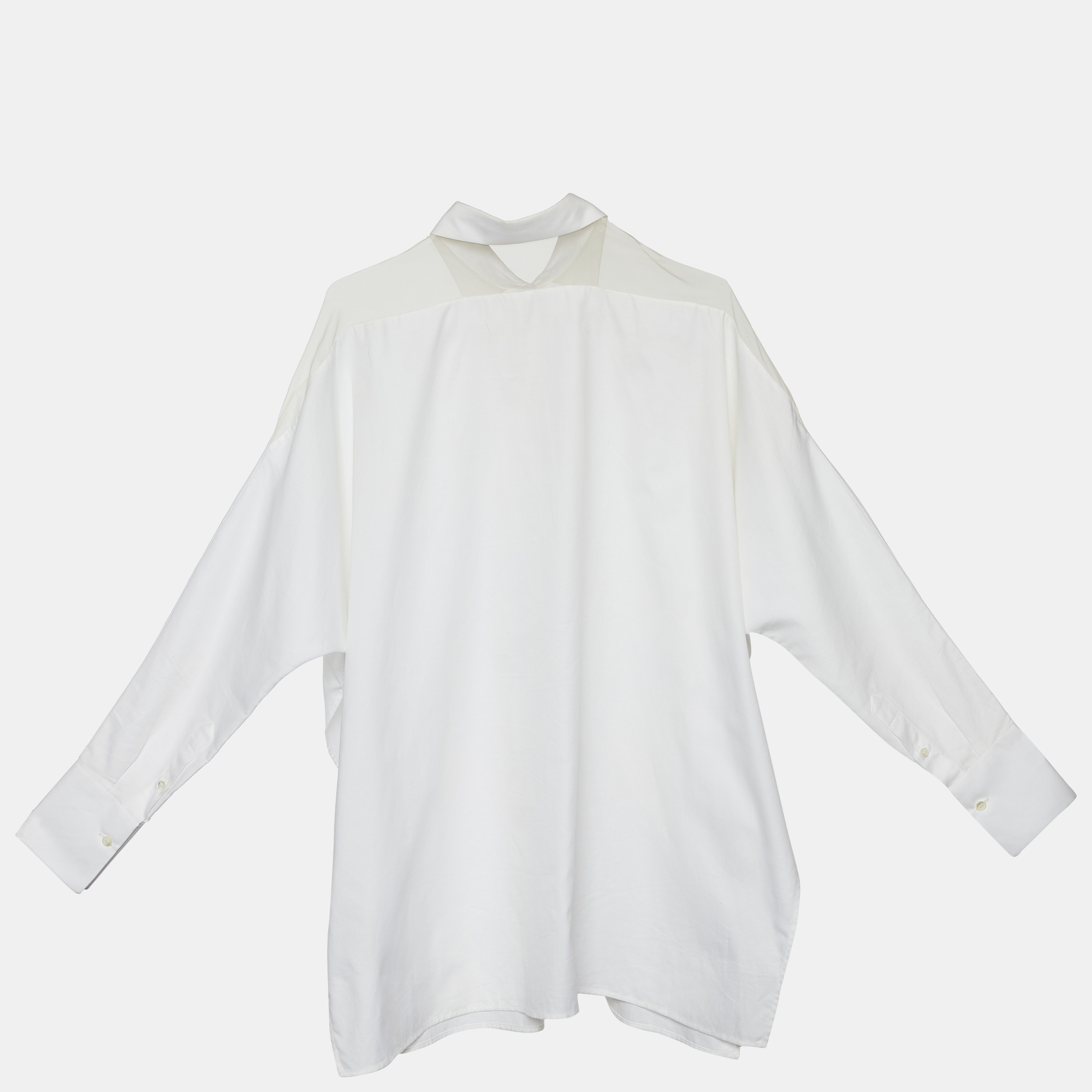 

Valentino White Cotton & Silk Trim Oversized Shirt