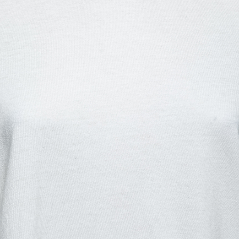 Valentino White Cotton V-Logo Printed Round Neck T-Shirt XS 