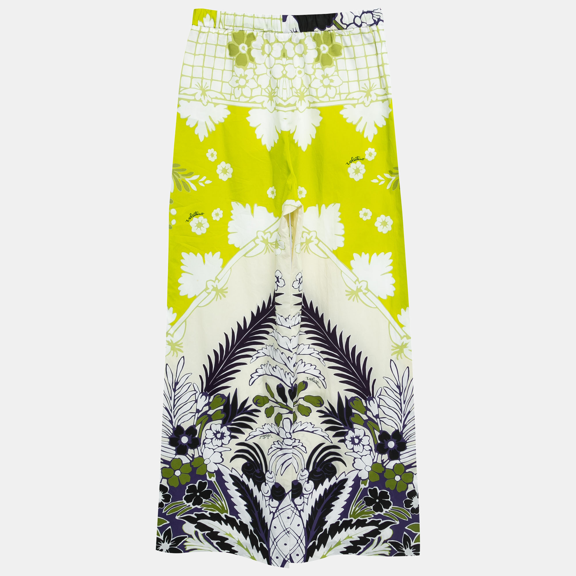 

Valentino Lime Green Printed Cotton Drawstring Pants