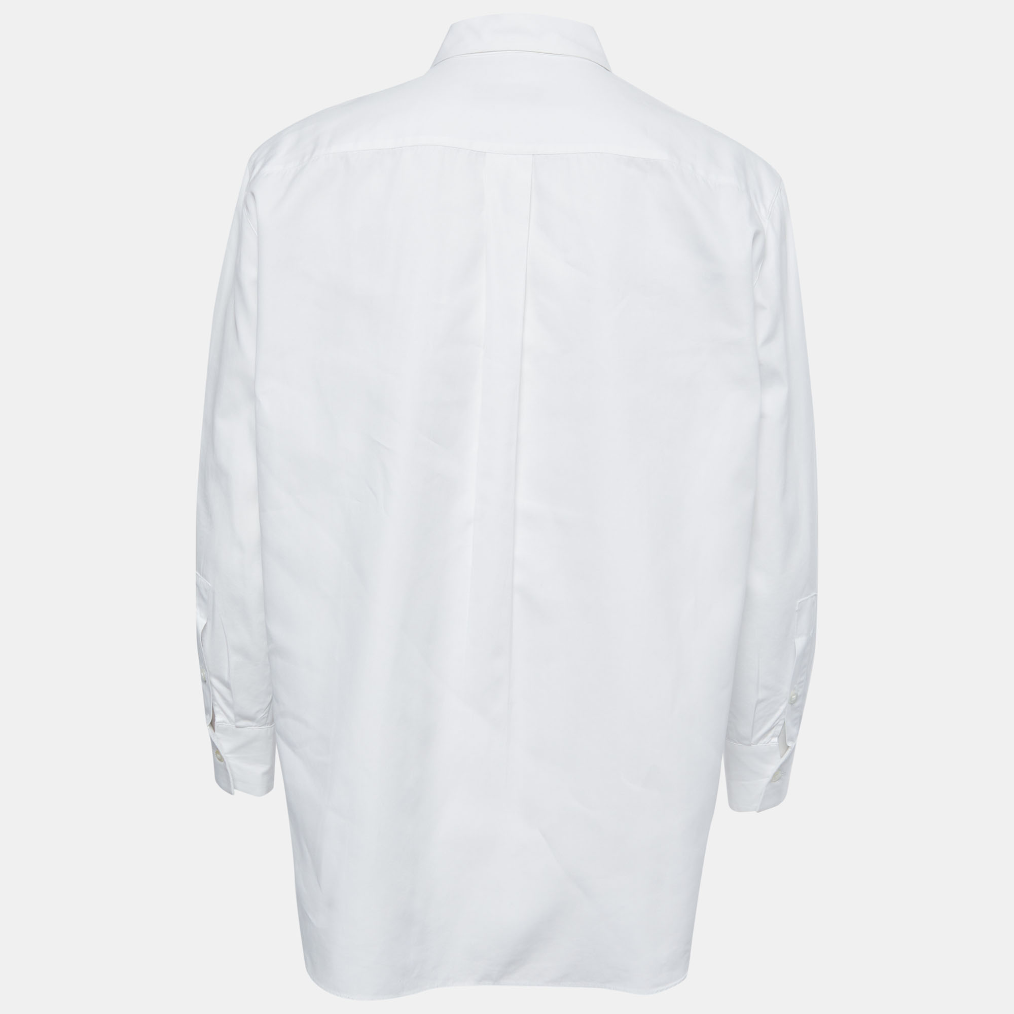 

Valentino White Cotton Heart Arrow Appliquè Button Front Shirt