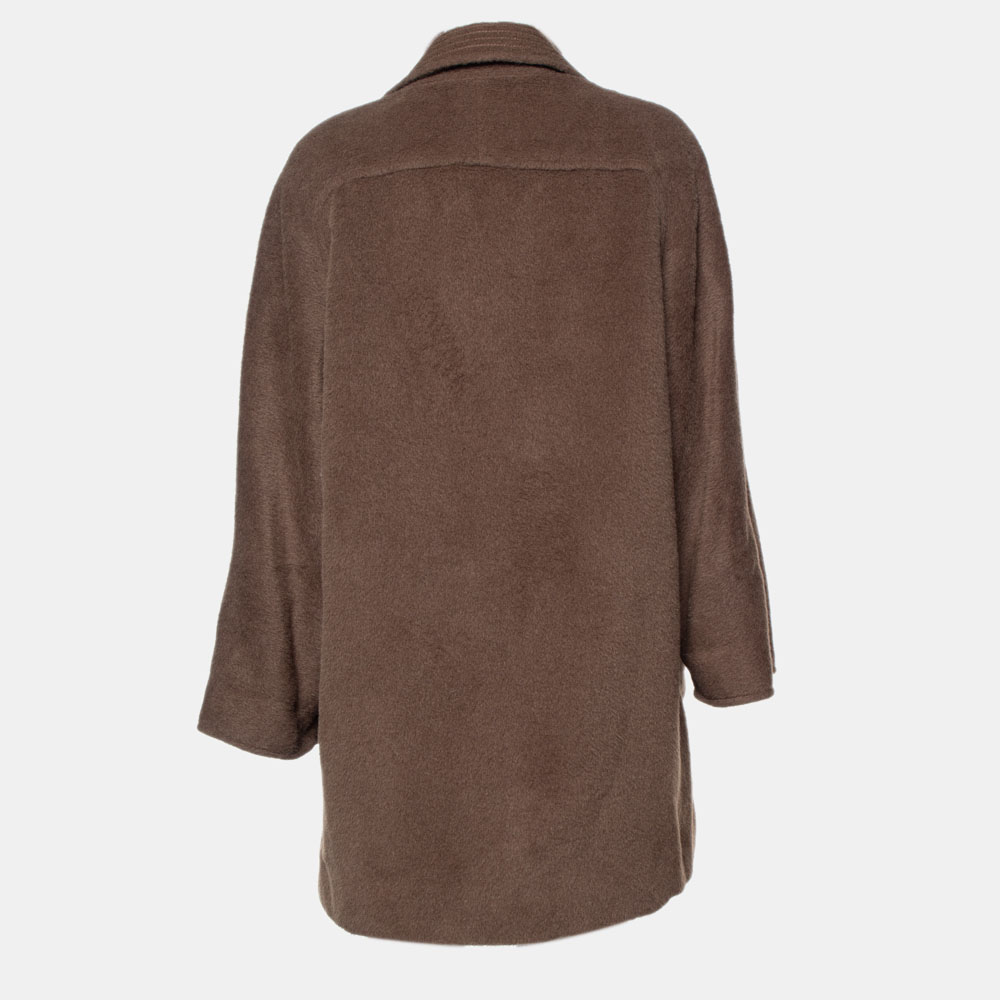

Valentino Miss V Brown Alpaca & Wool Double Breasted Oversized Coat