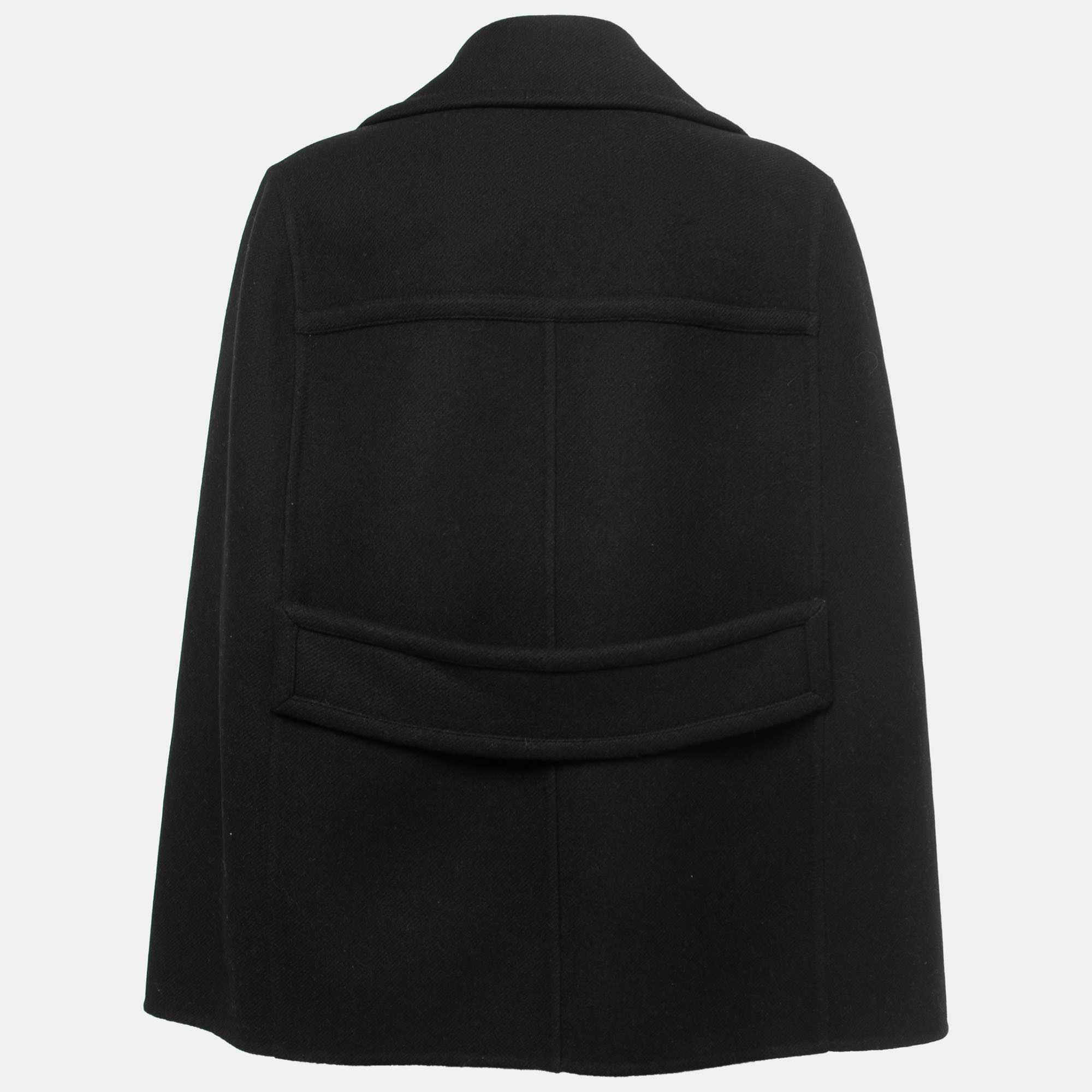 

Valentino Black Wool Cape Coat