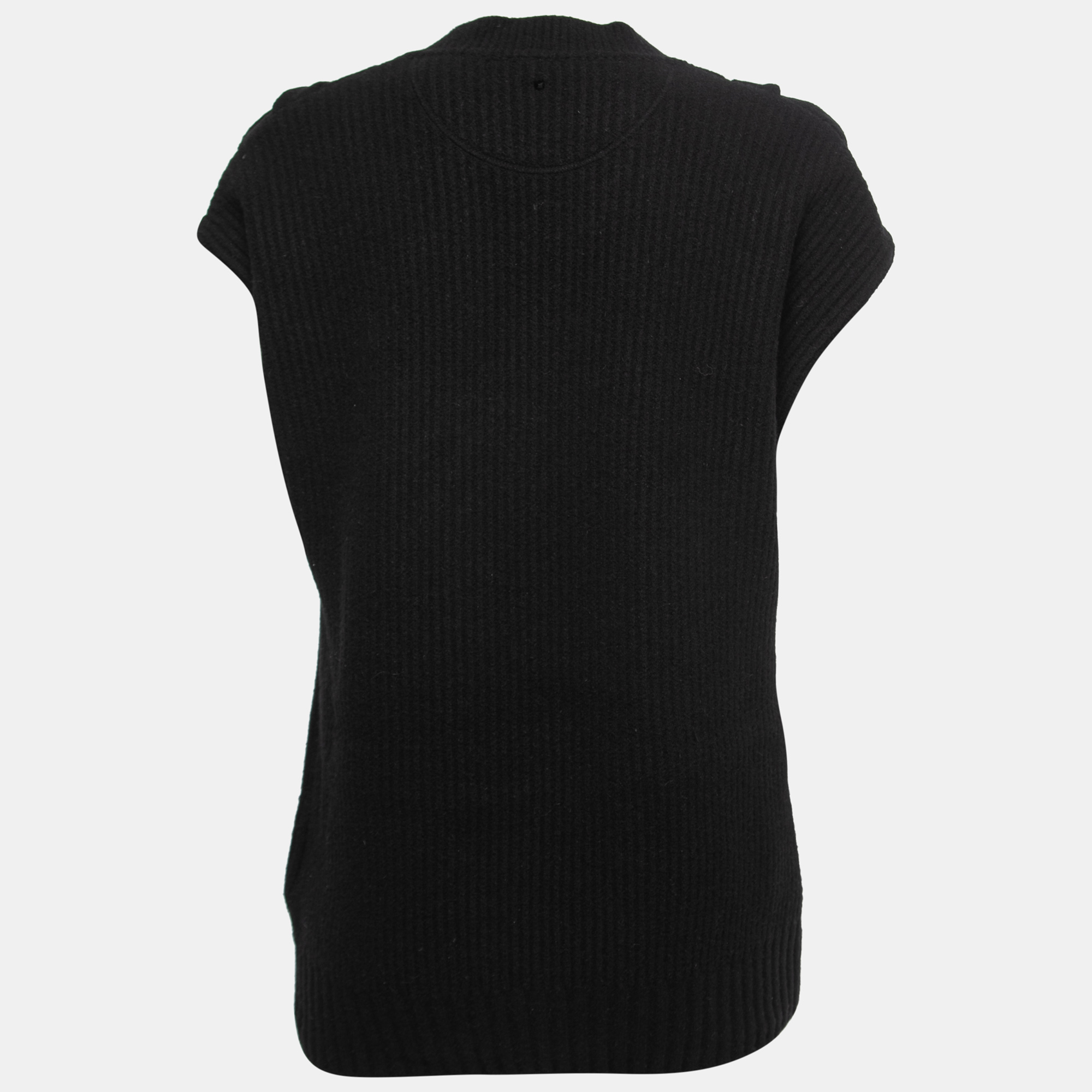 

Valentino Black Wool & Angora Knit Interlaced Vest