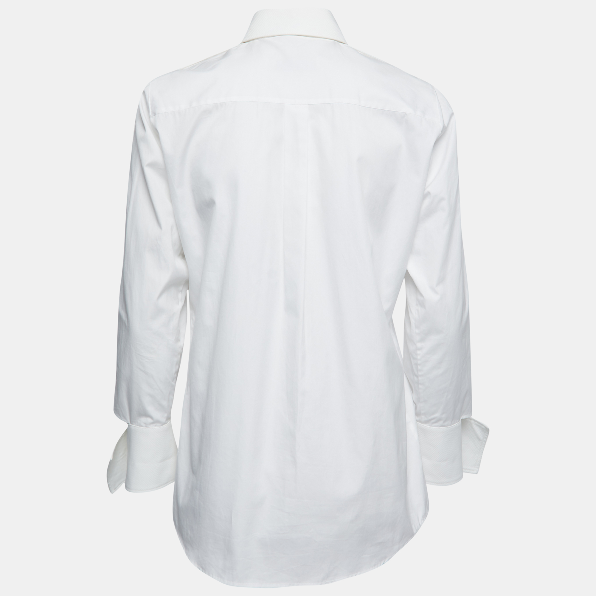 

Valentino White Cotton Cut-Out Cuffs Shirt