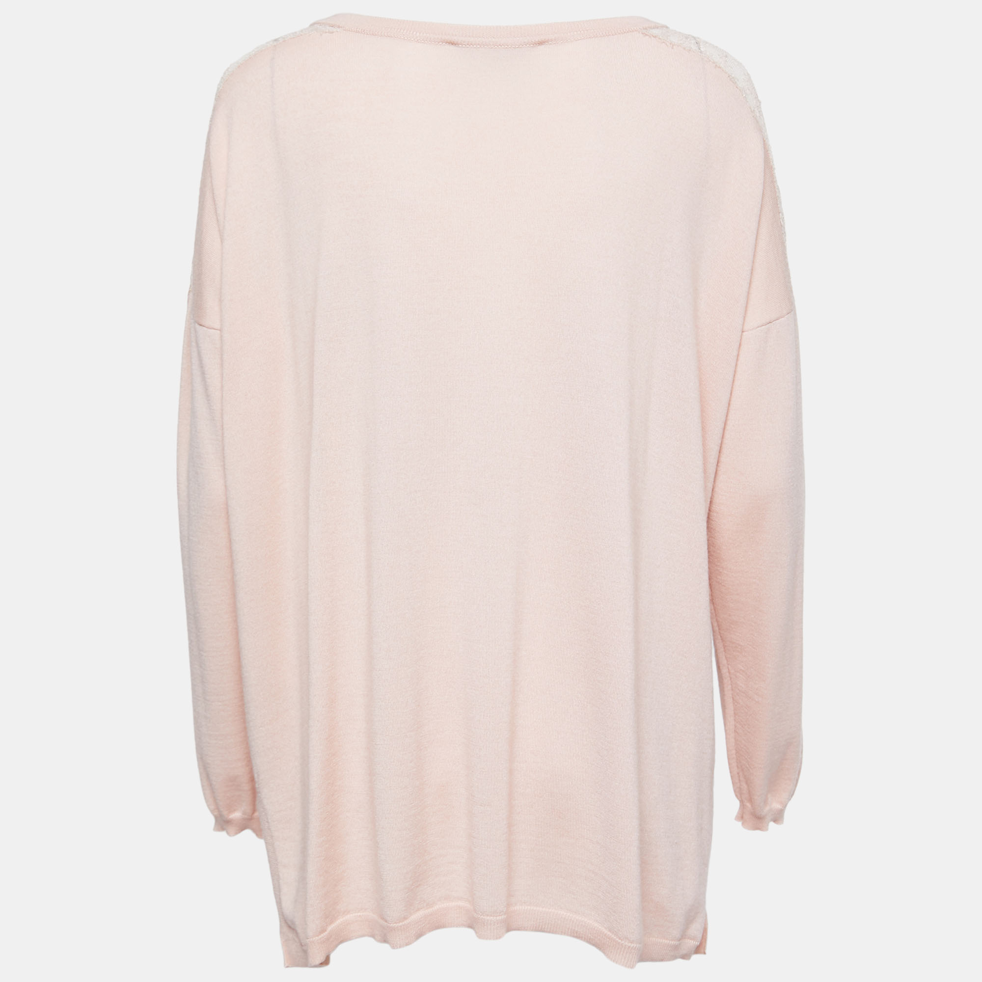 

Valentino Pink Wool & Lace Inset Sweatshirt