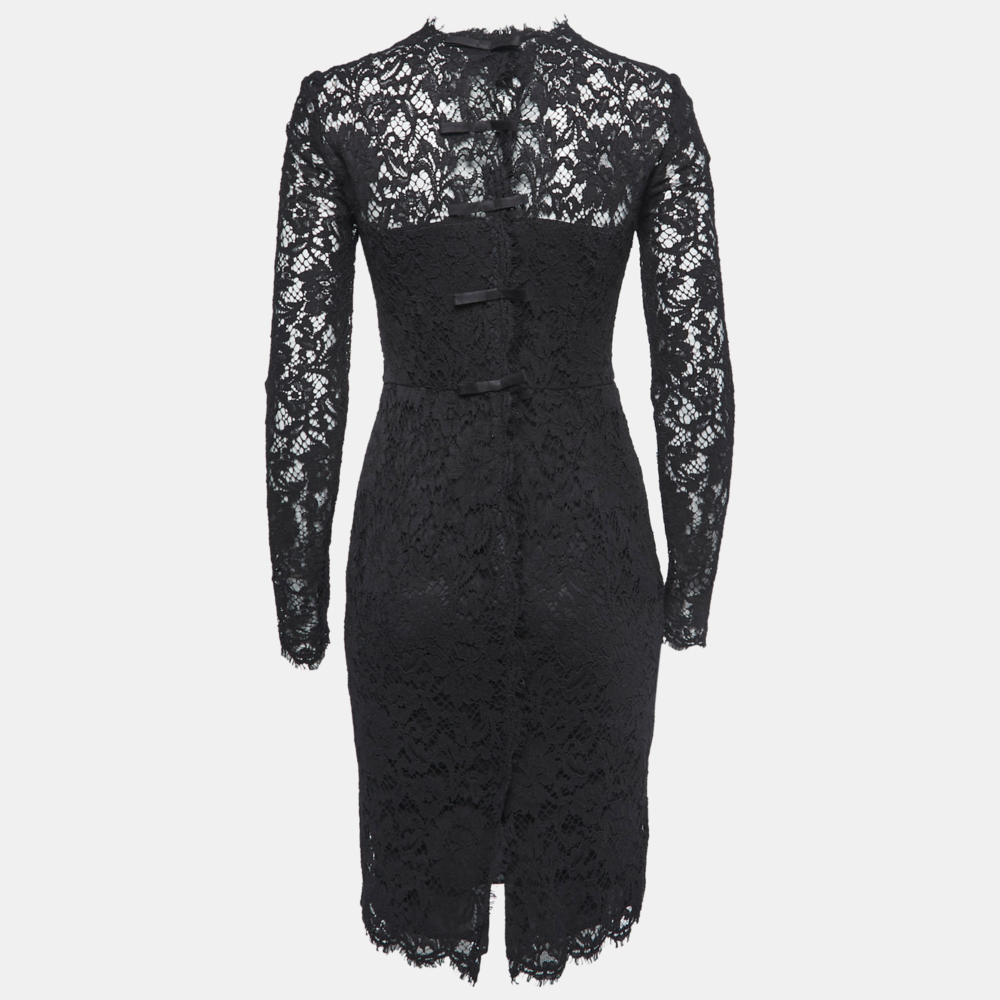 

Valentino Black Lace Long Sleeve Midi Dress
