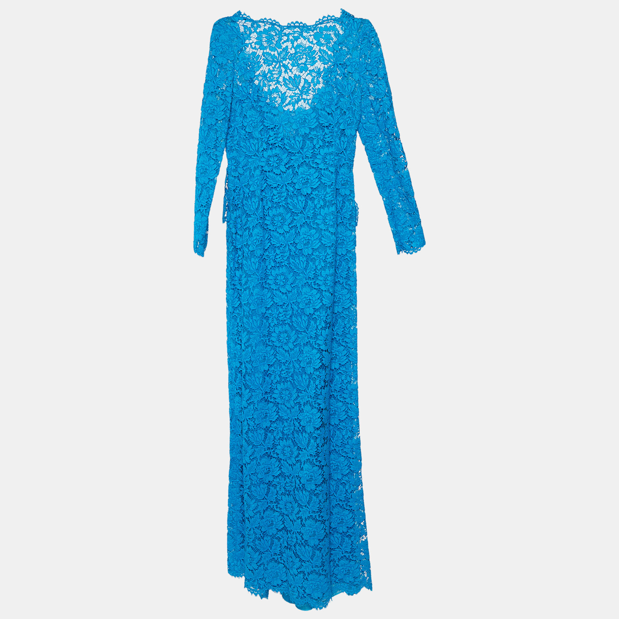 

Valentino Blue Lace Bow Back Detail Gown