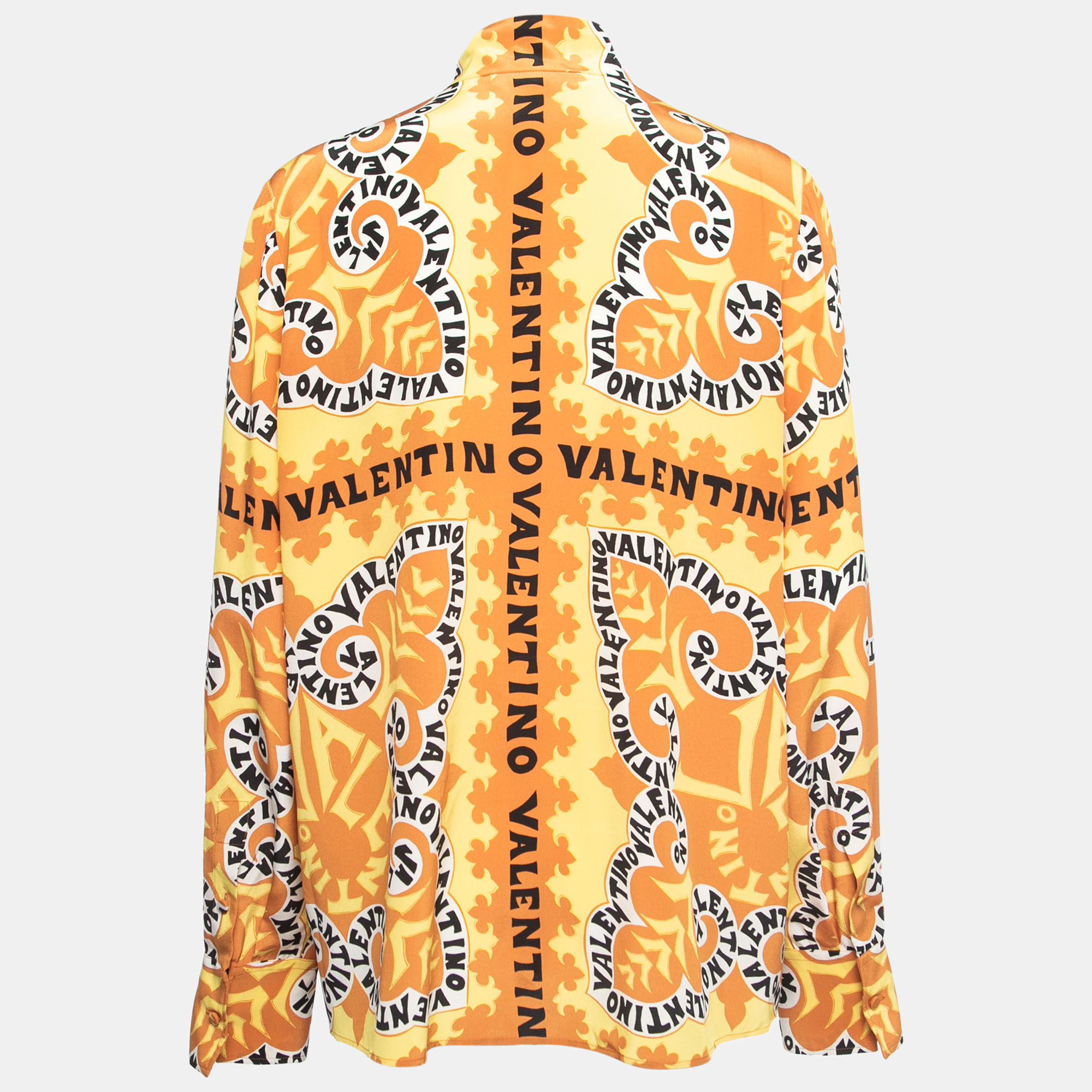 

Valentino Yellow/Orange Bandana Print Silk Blouse