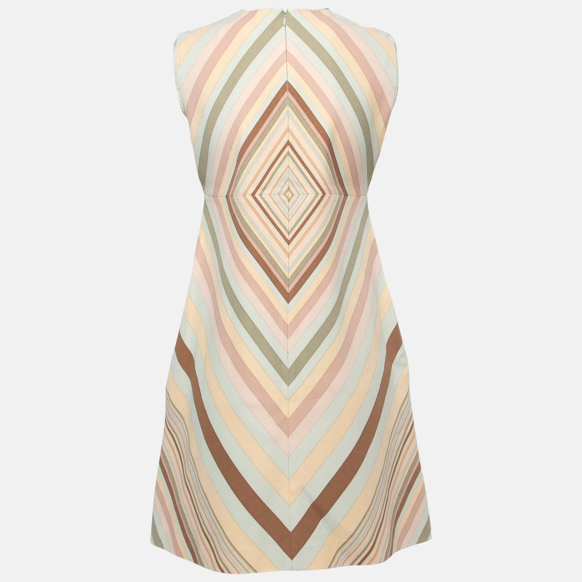 

Valentino Multicolor Patterned Wool Shift Mini Dress