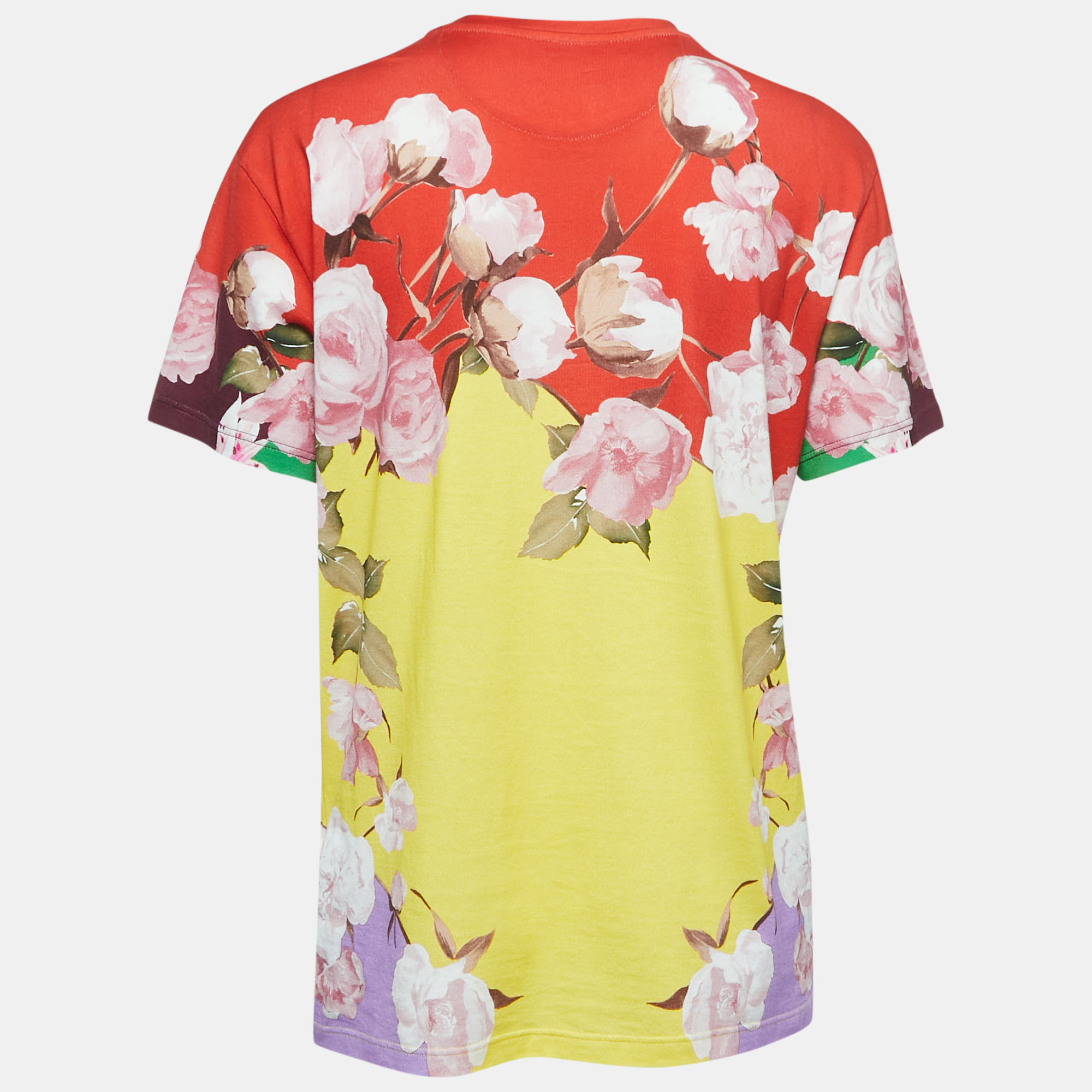 

Valentino Multicolor Logo Flying Flowers Print Half Sleeve T-Shirt