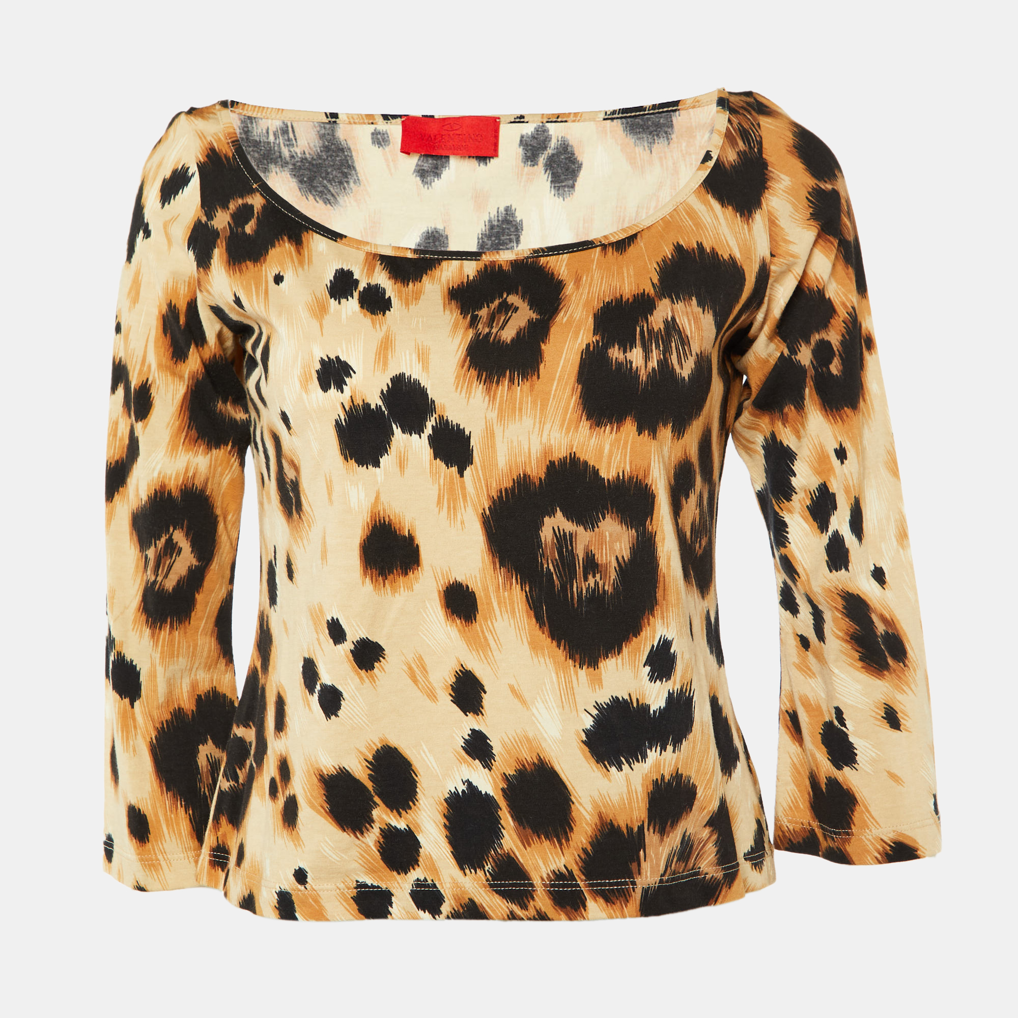 

Valentino Brown Animal Print Cotton Long Sleeve T-Shirt L