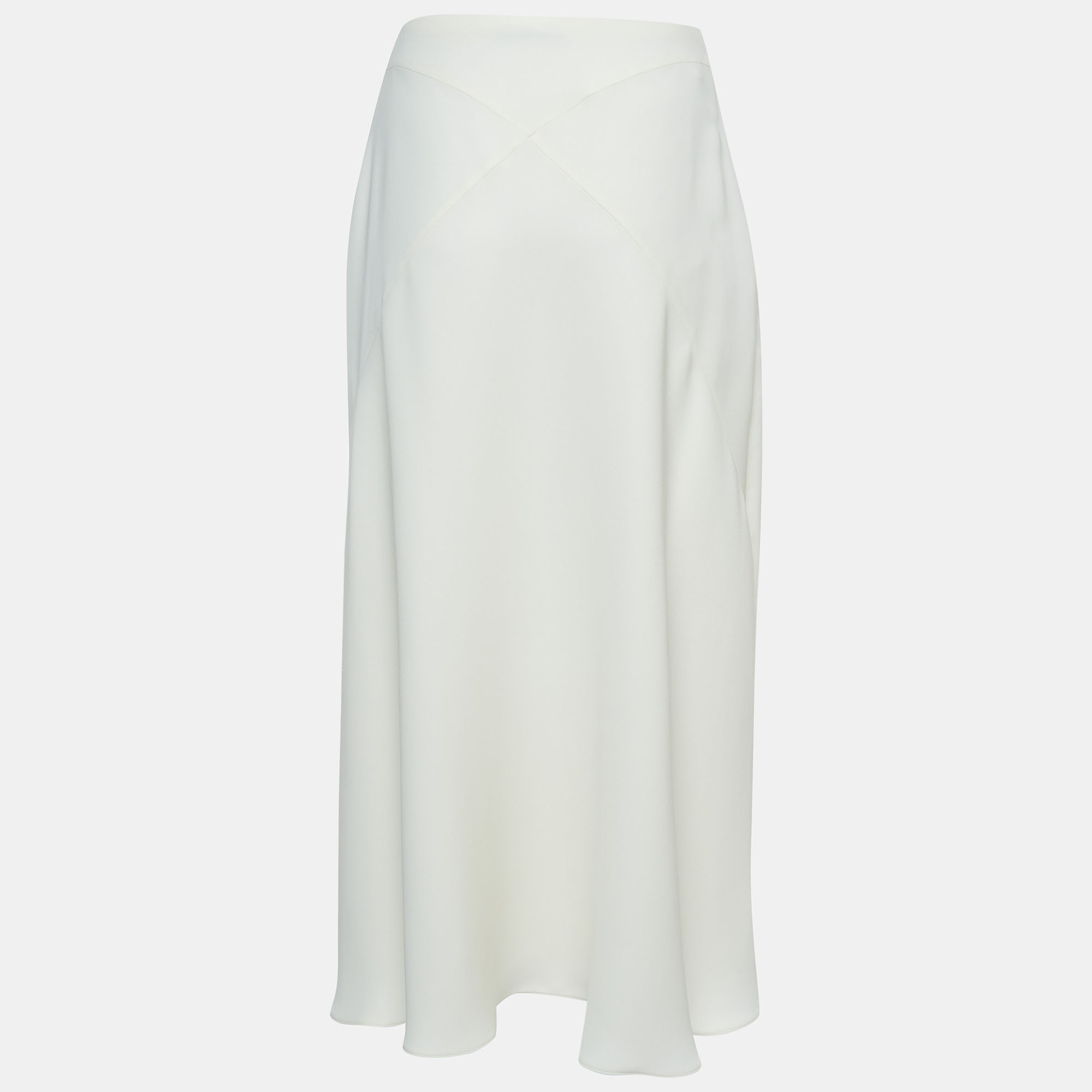 

Valentino Cream Silk Midi Skirt