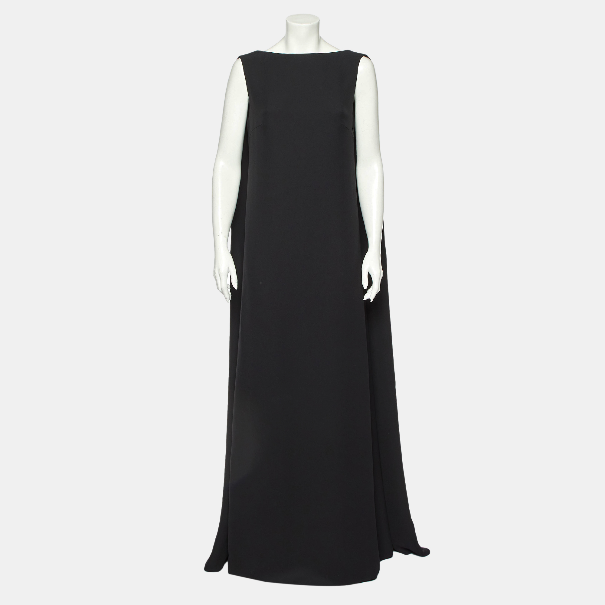 

Valentino Black Silk Crepe Sleeveless Maxi Dress M