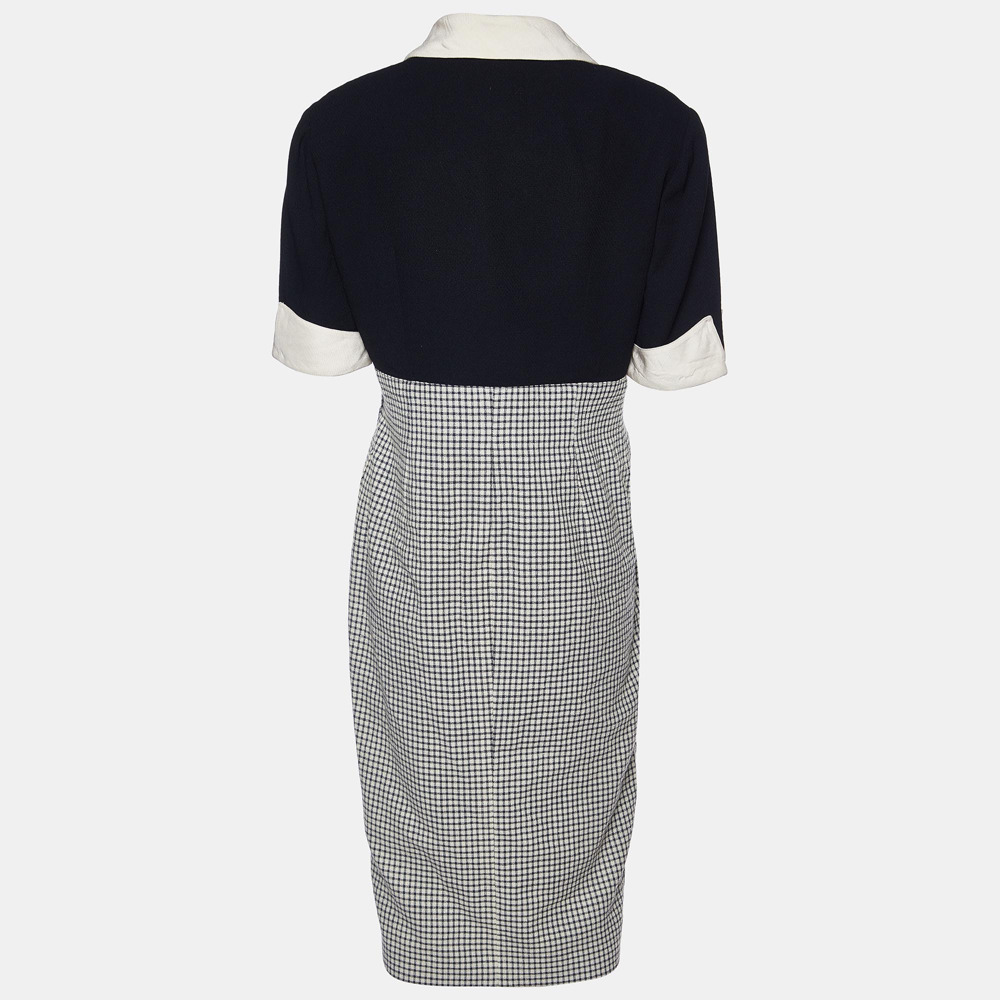 Valentino Boutique Vintage Black Wool Midi Dress XL 