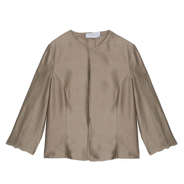 مملوكة مسبقًا جاكيت فالنتينو حرير شمبانيا XL