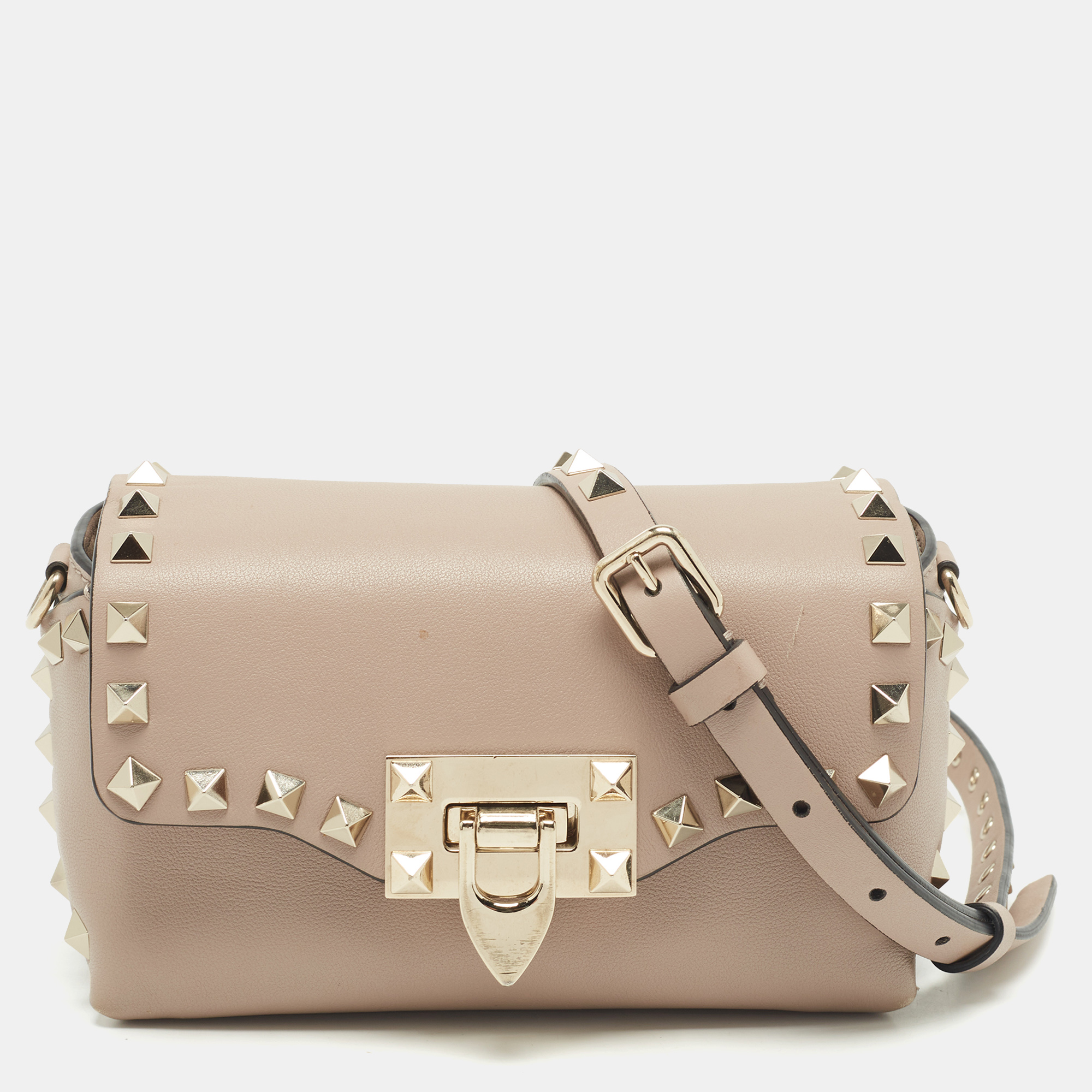 

Valentino Beige Leather Mini Rockstud Shoulder Bag