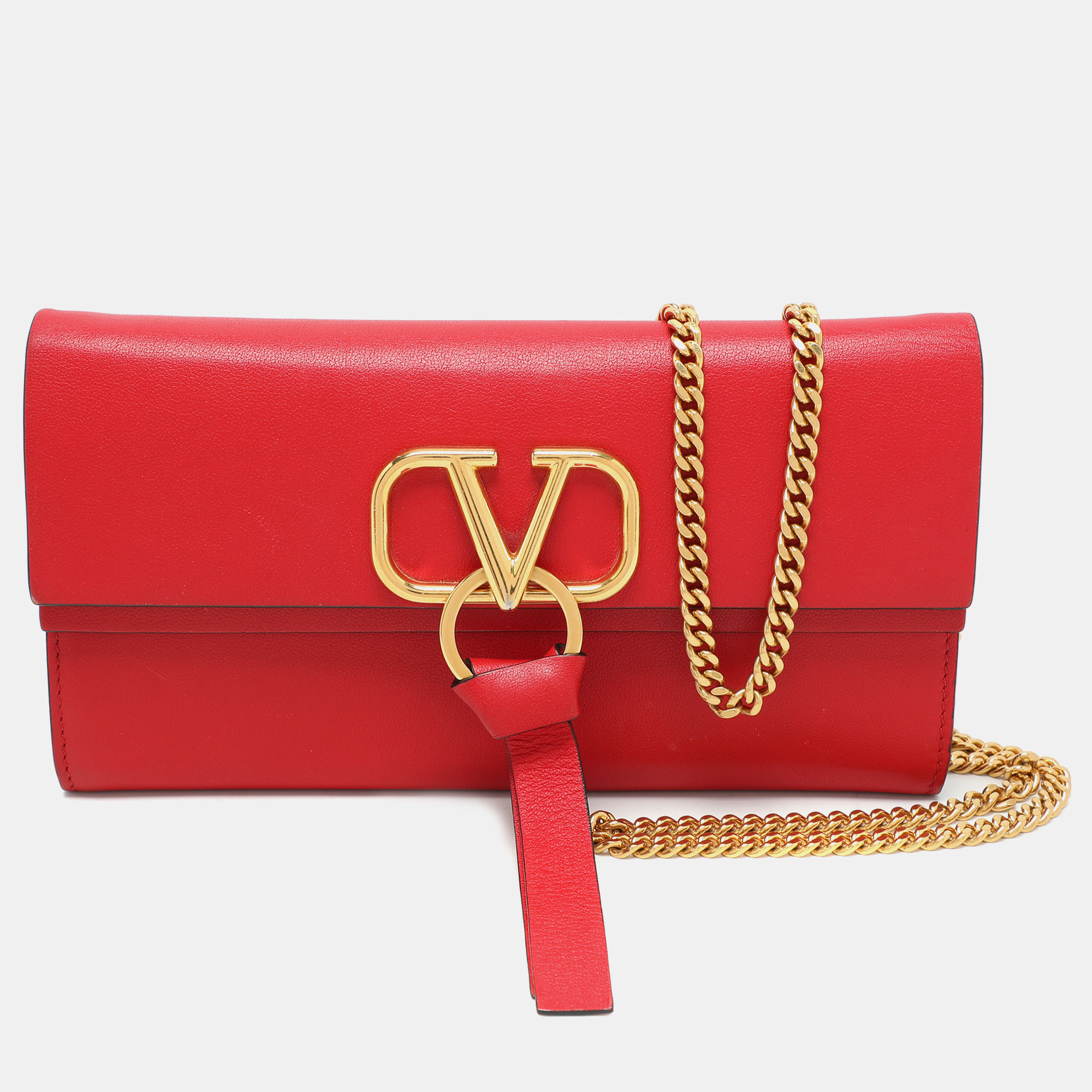 

Valentino Red Leather VRing Shoulder Bag