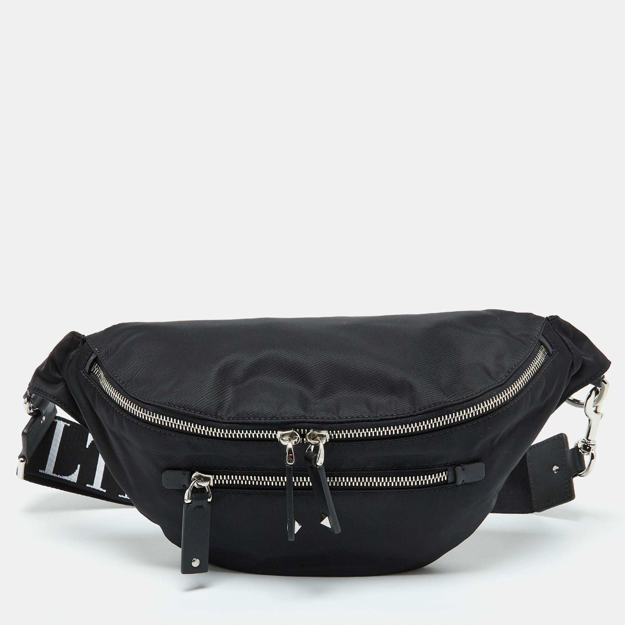 

Valentino Black Nylon and Leather Belt Bag