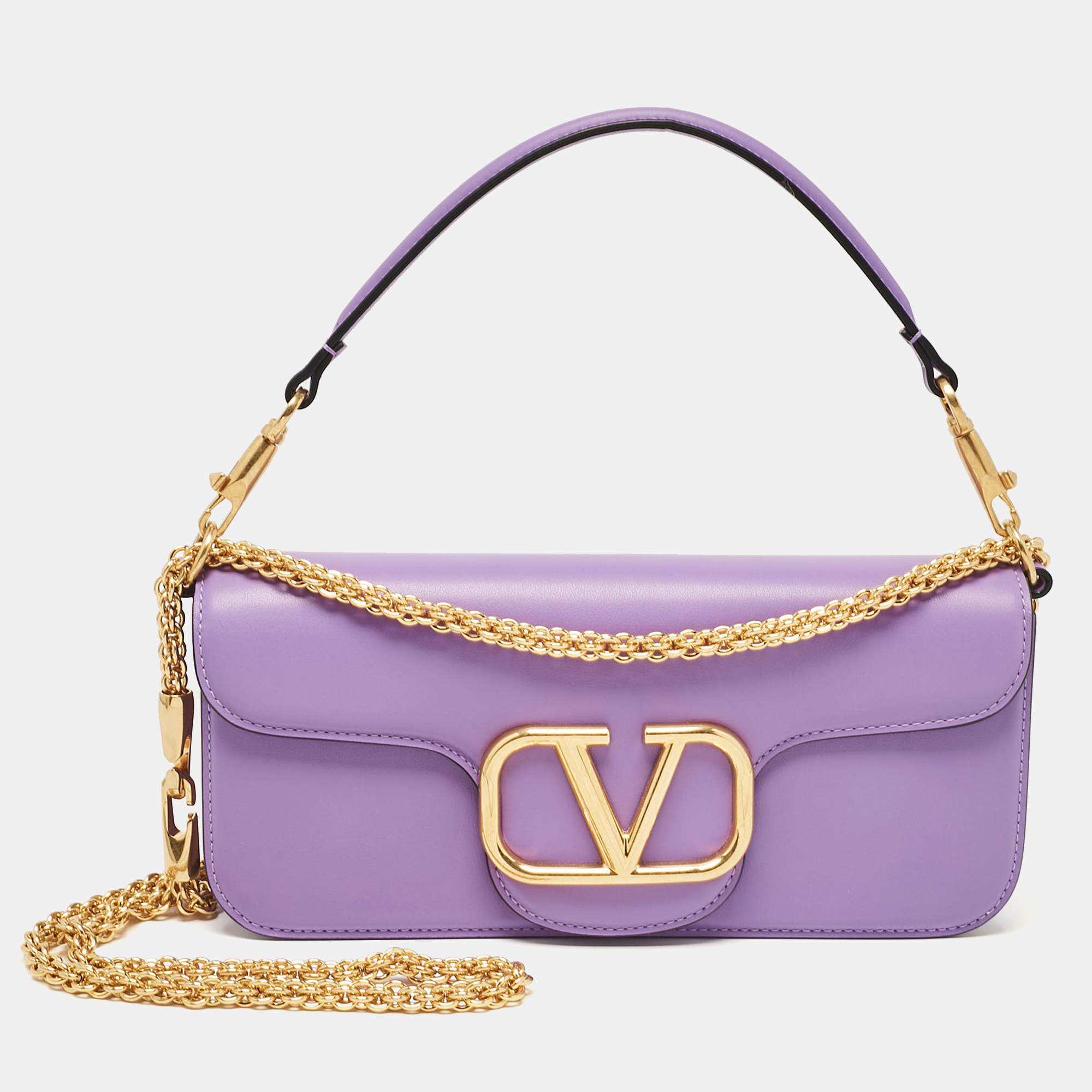 

Valentino Purple Leather Loco Flap Shoulder Bag