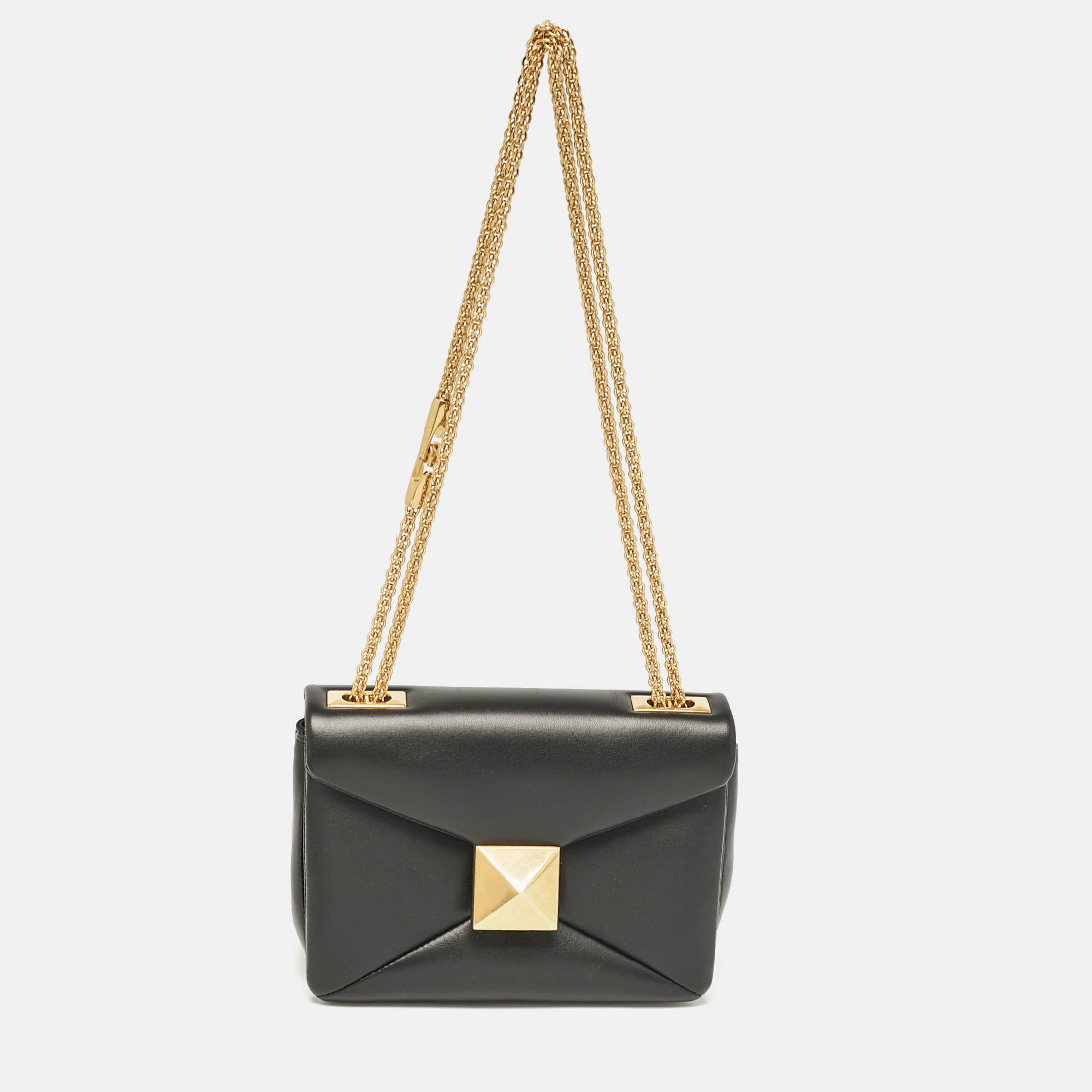 

Valentino Black Leather One Stud Chain Shoulder Bag