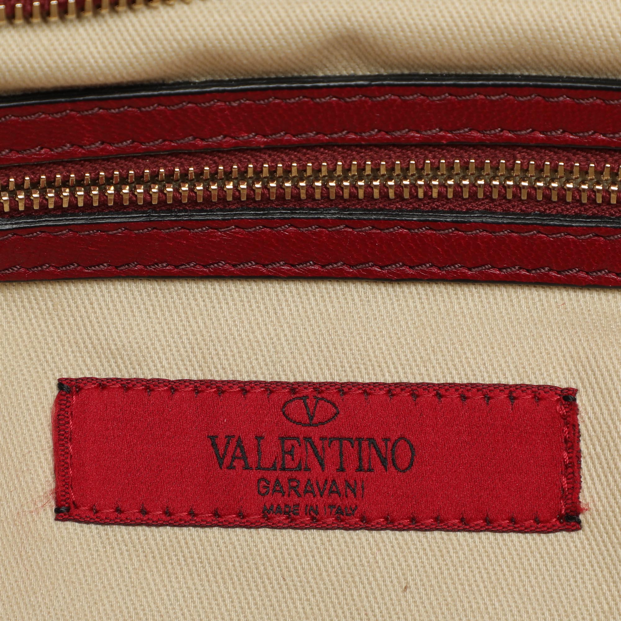 Valentino Dark Red/Black Leather and Lace Bow Tote 