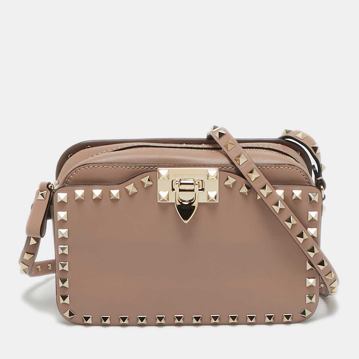 

Valentino Old Rose Leather Rockstud Crossbody Bag, Pink