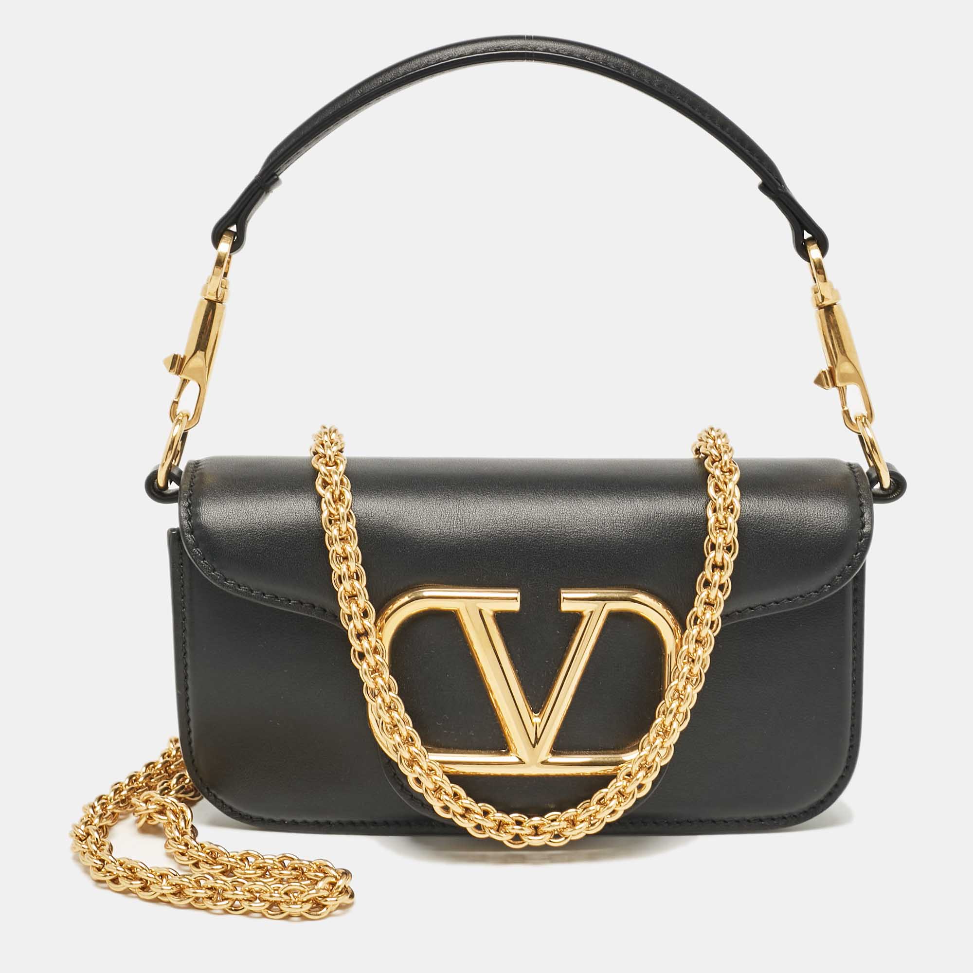 

Valentino Black Leather Small Loco Shoulder Bag