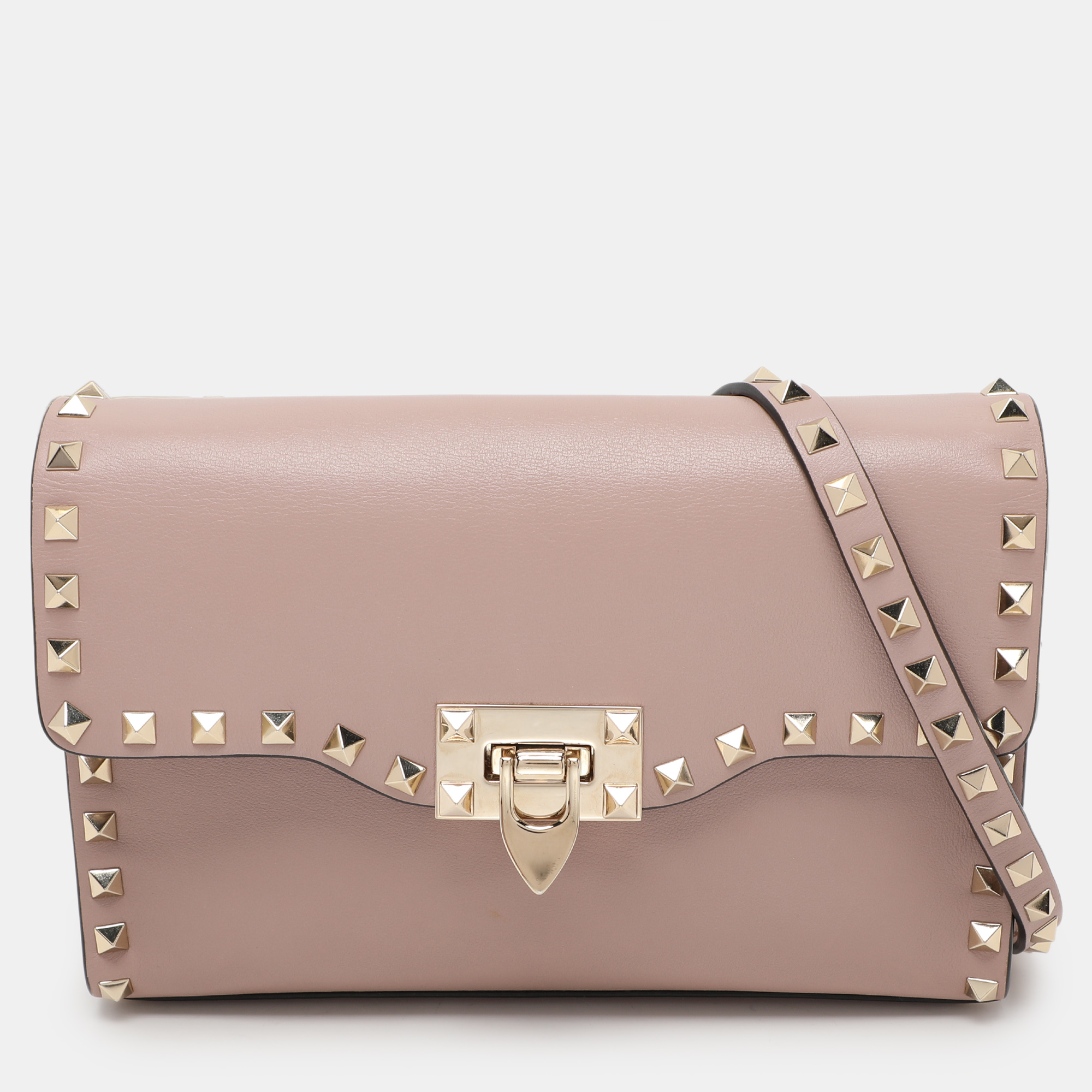 

Valentino Beige Leather Rockstud Crossbody Bag