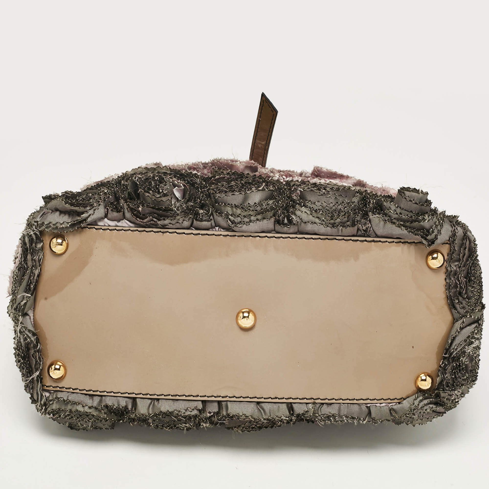 Valentino Multicolor Patent Leather and Satin Rosier Tote 