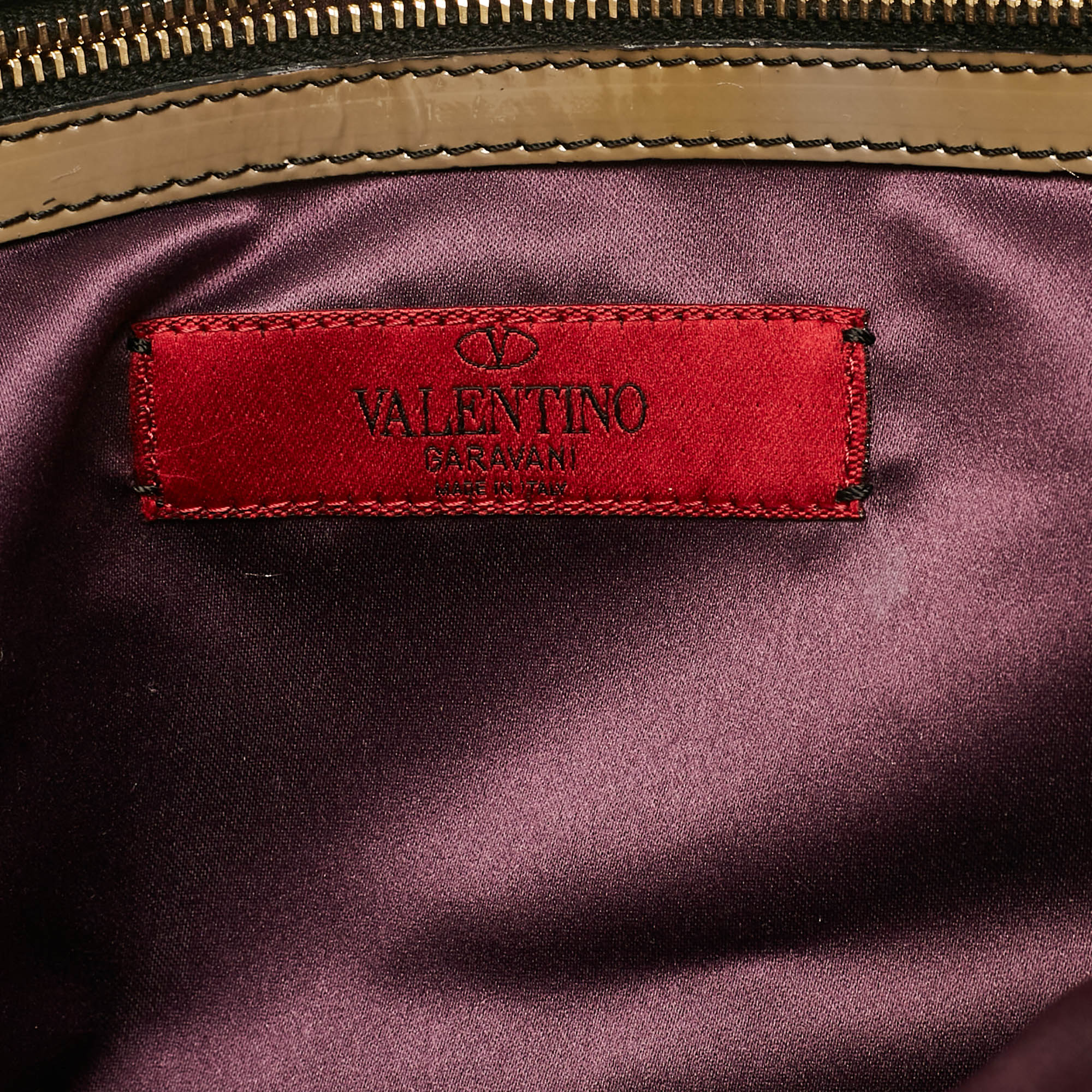 Valentino Multicolor Patent Leather and Satin Rosier Tote 