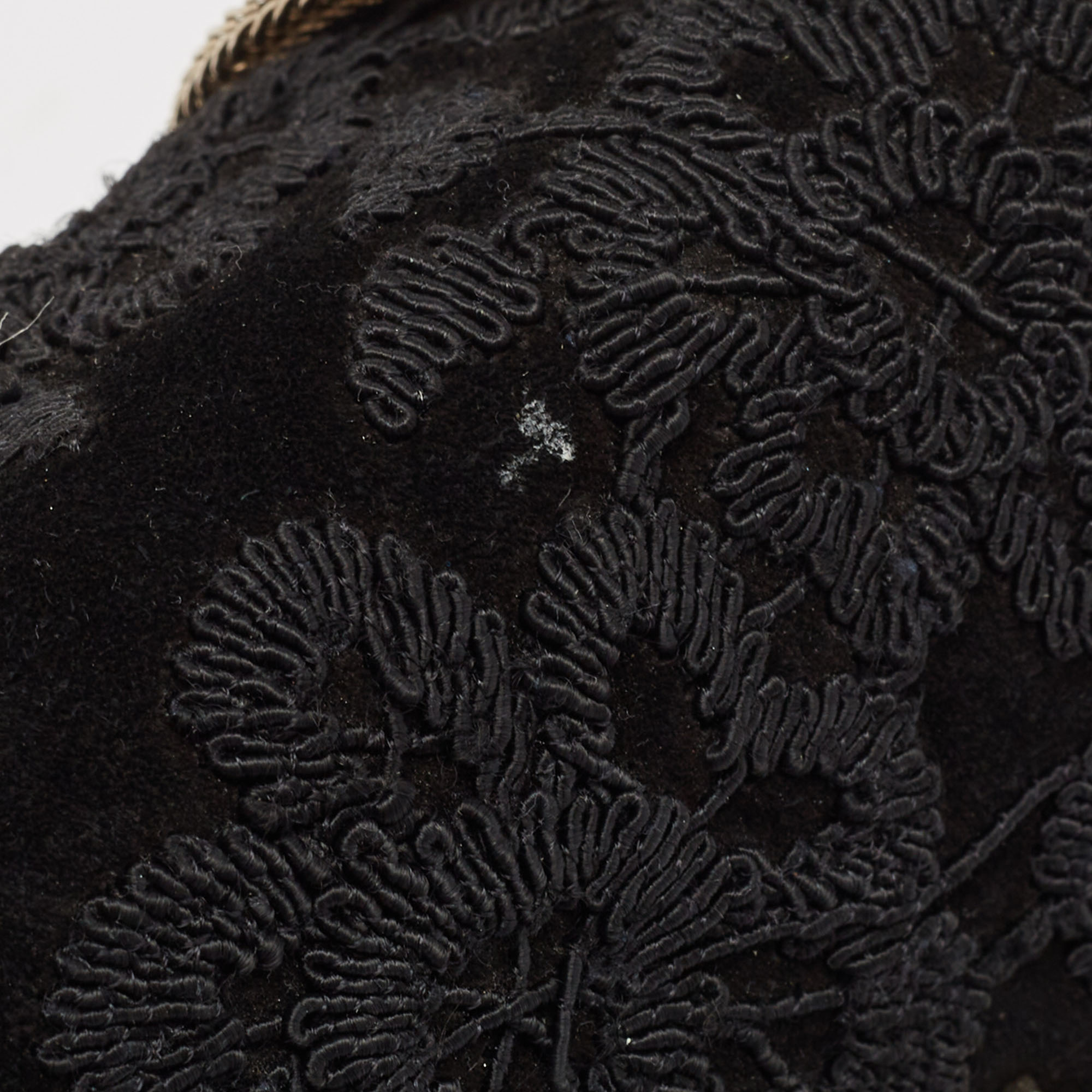 Valentino Black Suede Embroidered Chain Shoulder Bag 