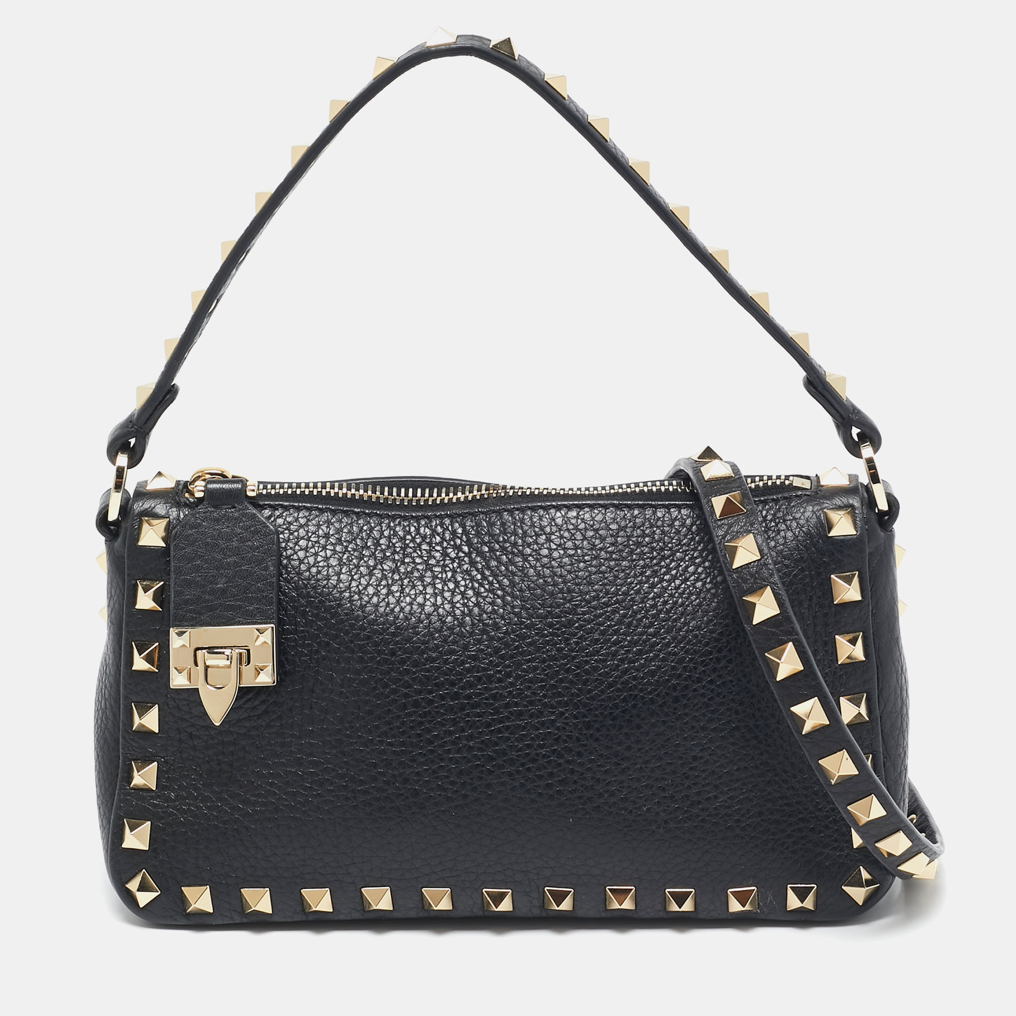 

Valentino Black Leather Small Rockstud Crossbody Bag