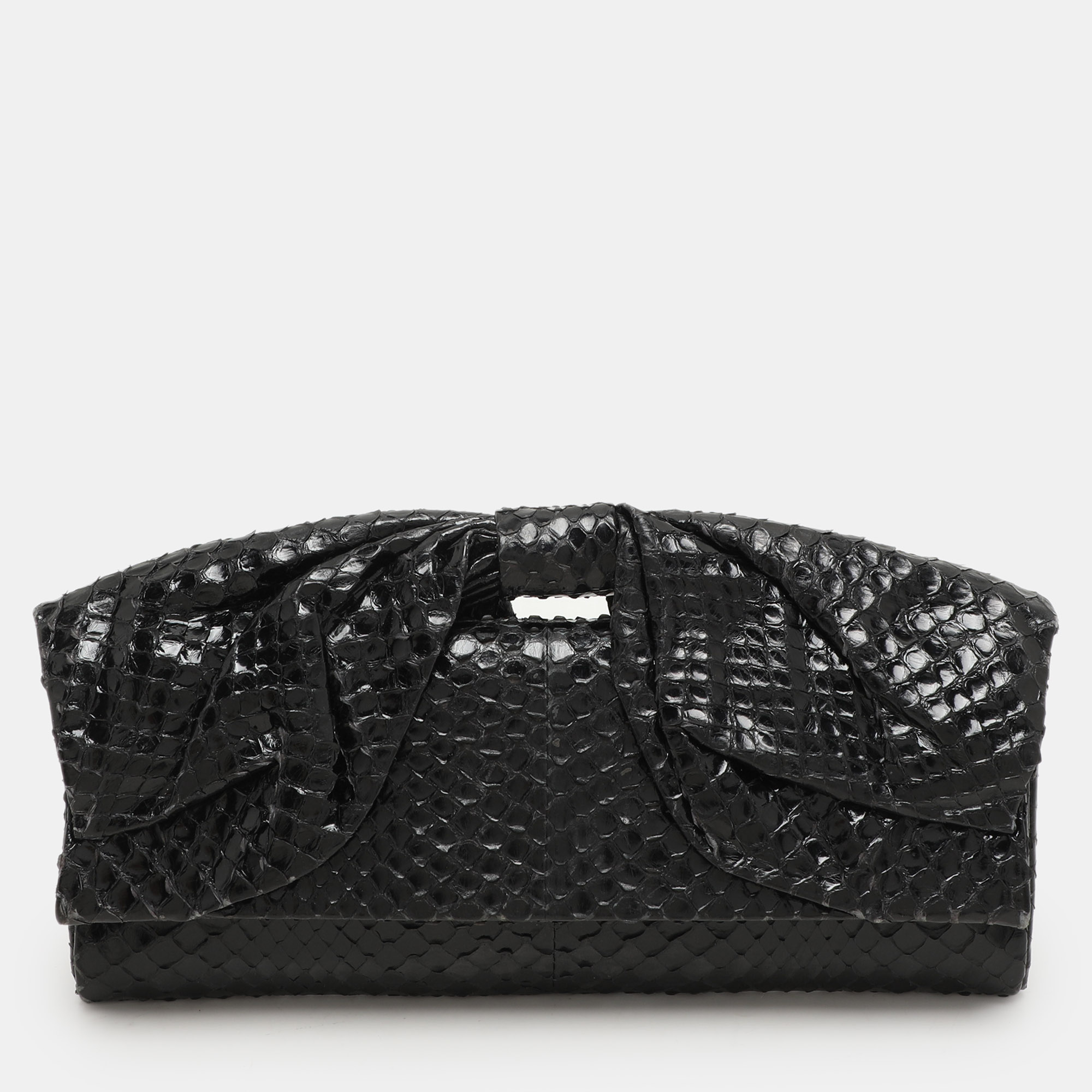 

Valentino Black Python Bow Clutch