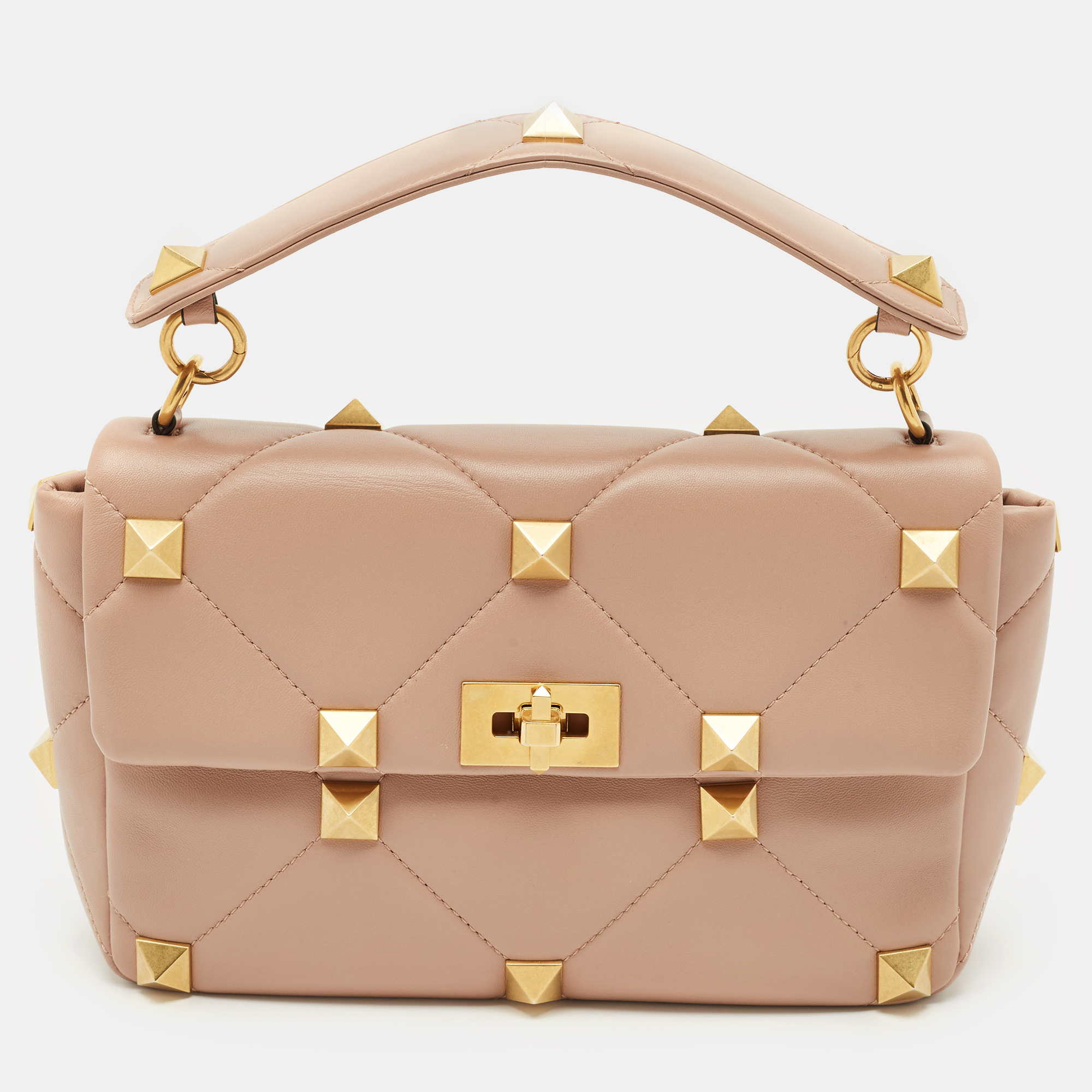 

Valentino Beige Leather  Roman Stud Shoulder Bag