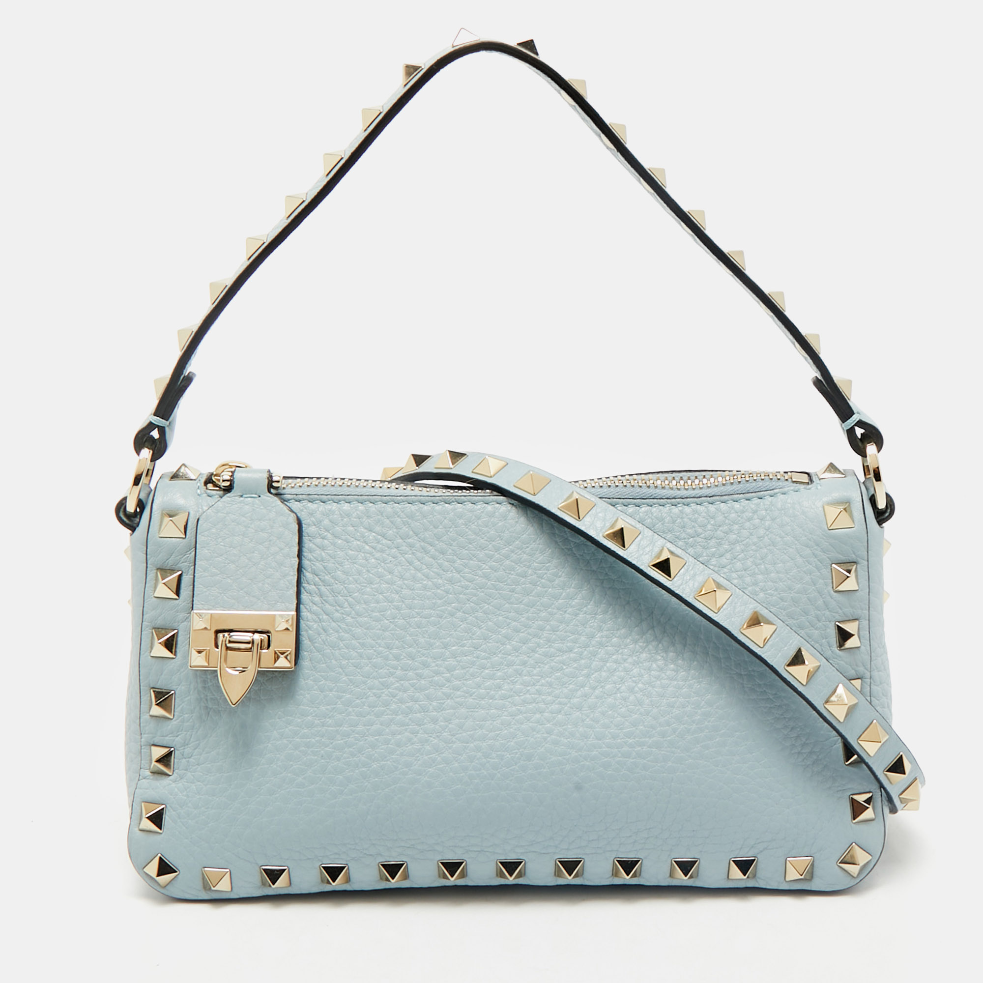 

Valentino Blue Leather Small Rockstud Shoulder Bag