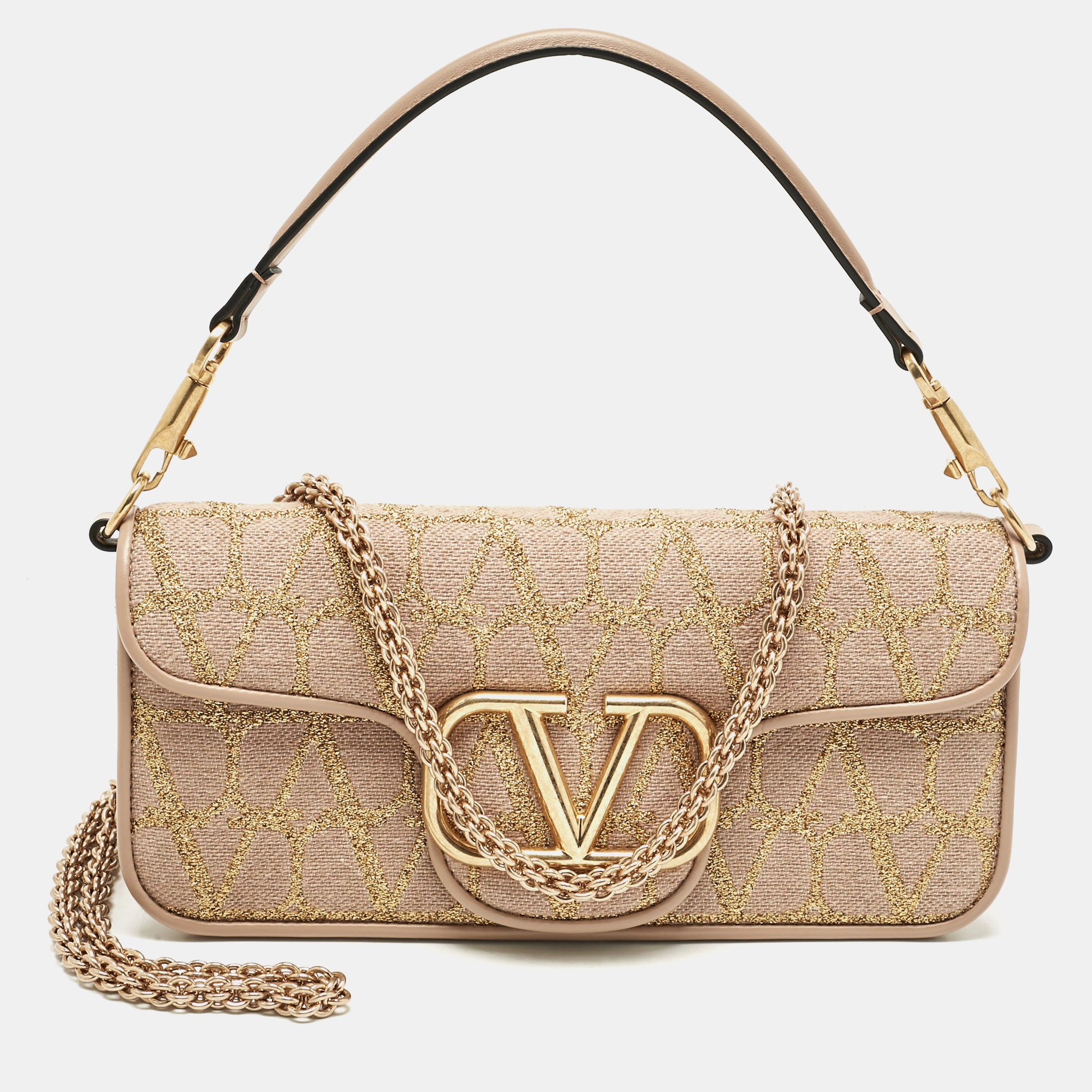 

Valentino Dusty Pink Iconographe Canvas Loco Flap Bag