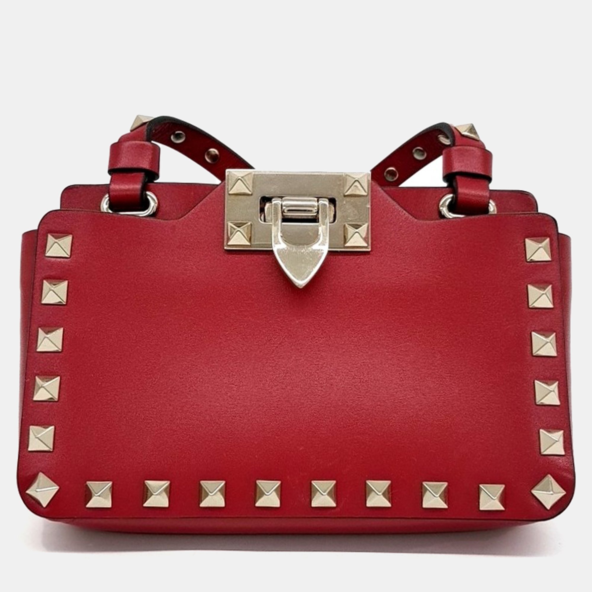 

Valentino Rockstud Red Leather Crossbody Bag