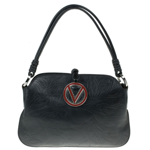 Pre Owned Valentino Black Leather Catch Shoulder Bag