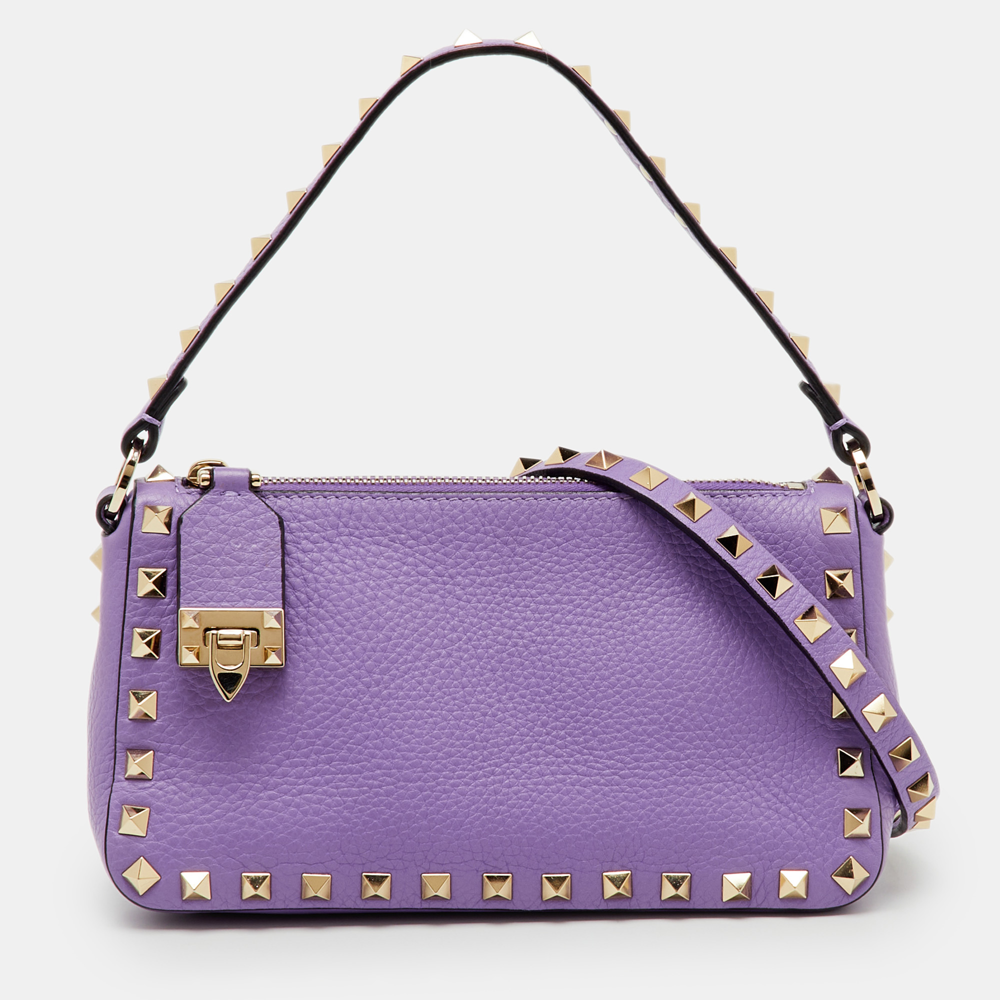 

Valentino Purple Leather  Rockstud Crossbody Bag