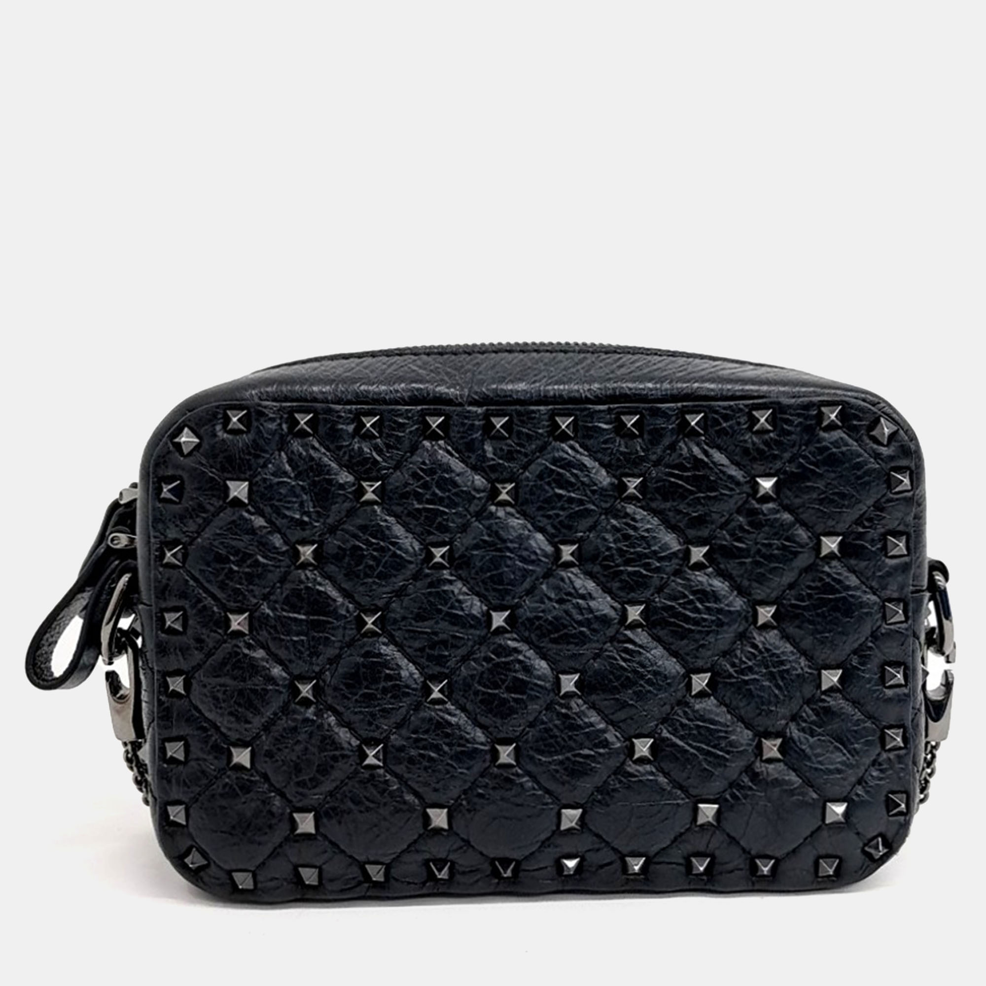 

Valentino Black Leather Rockstud Crossbody Bag