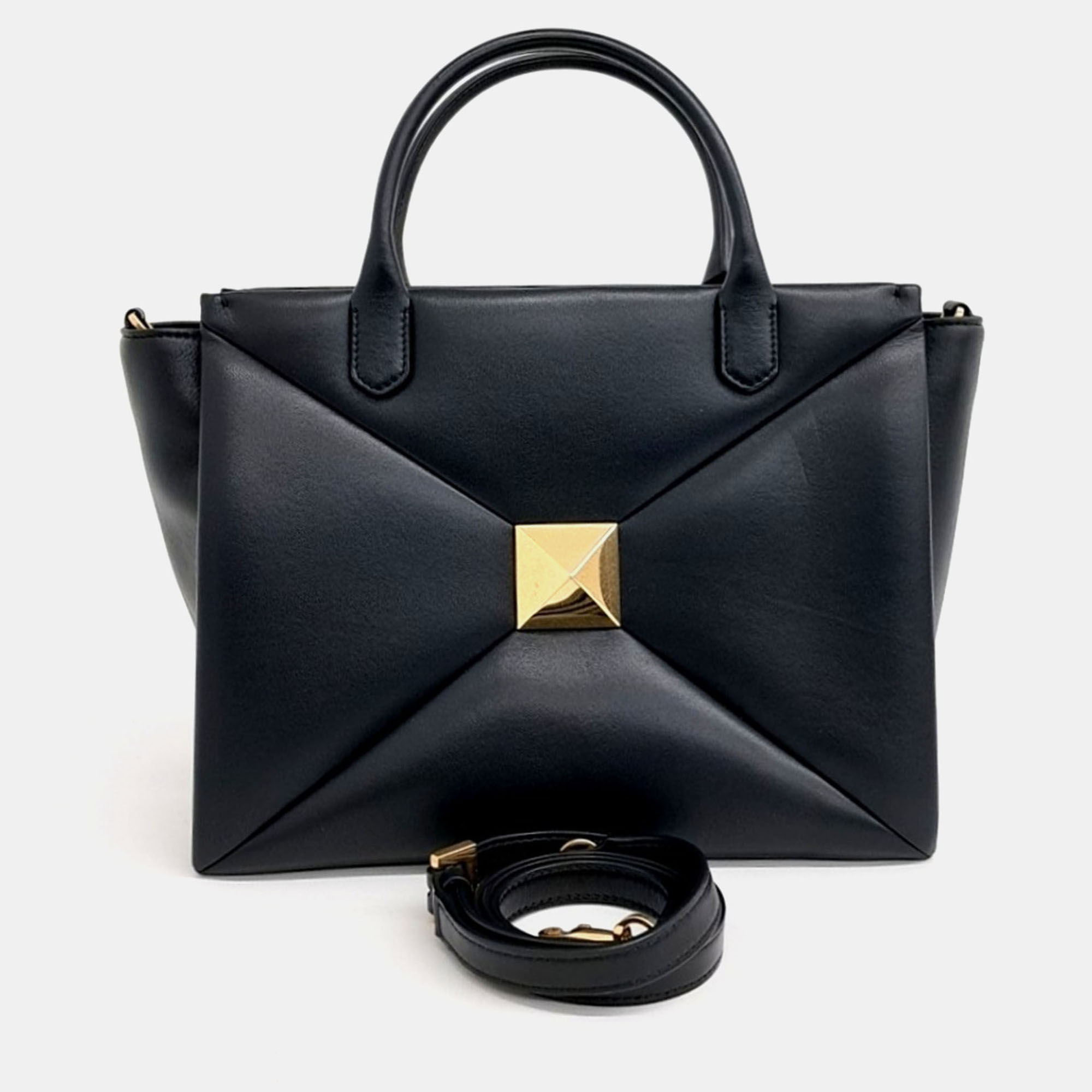 

Valentino Black Leather One Stud Tote Bag