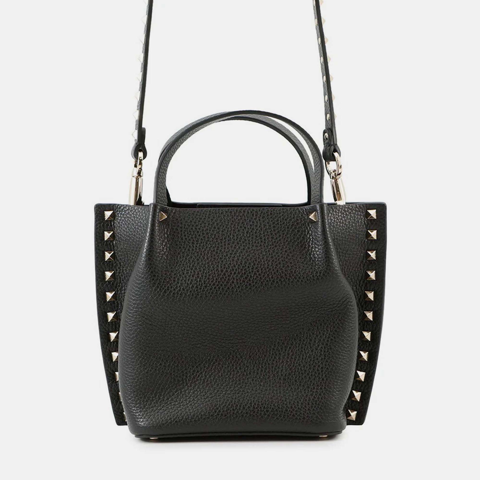 

Valentino Garavani Rockstudded Tote Bag Black Leather