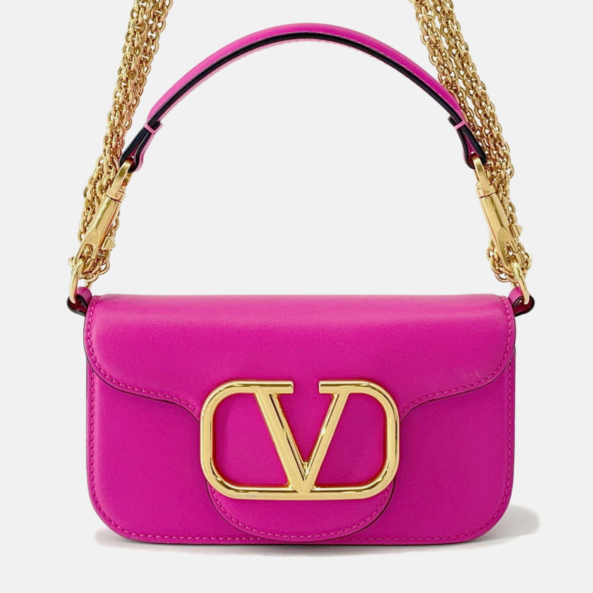 

Valentino Garavani Loco 2Way Shoulder Bag Pink Leather Size Small