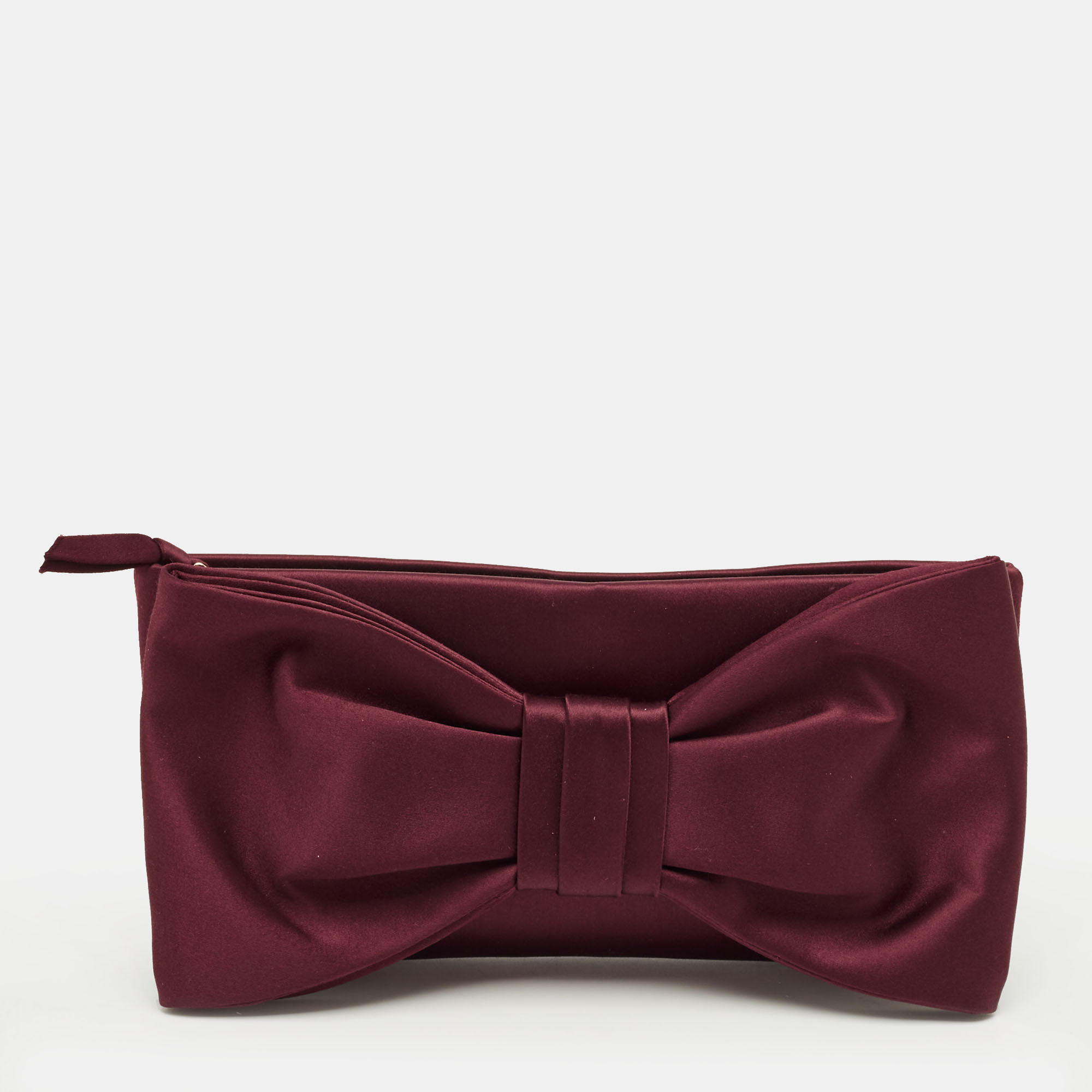 

Valentino Red Satin Bow Clutch