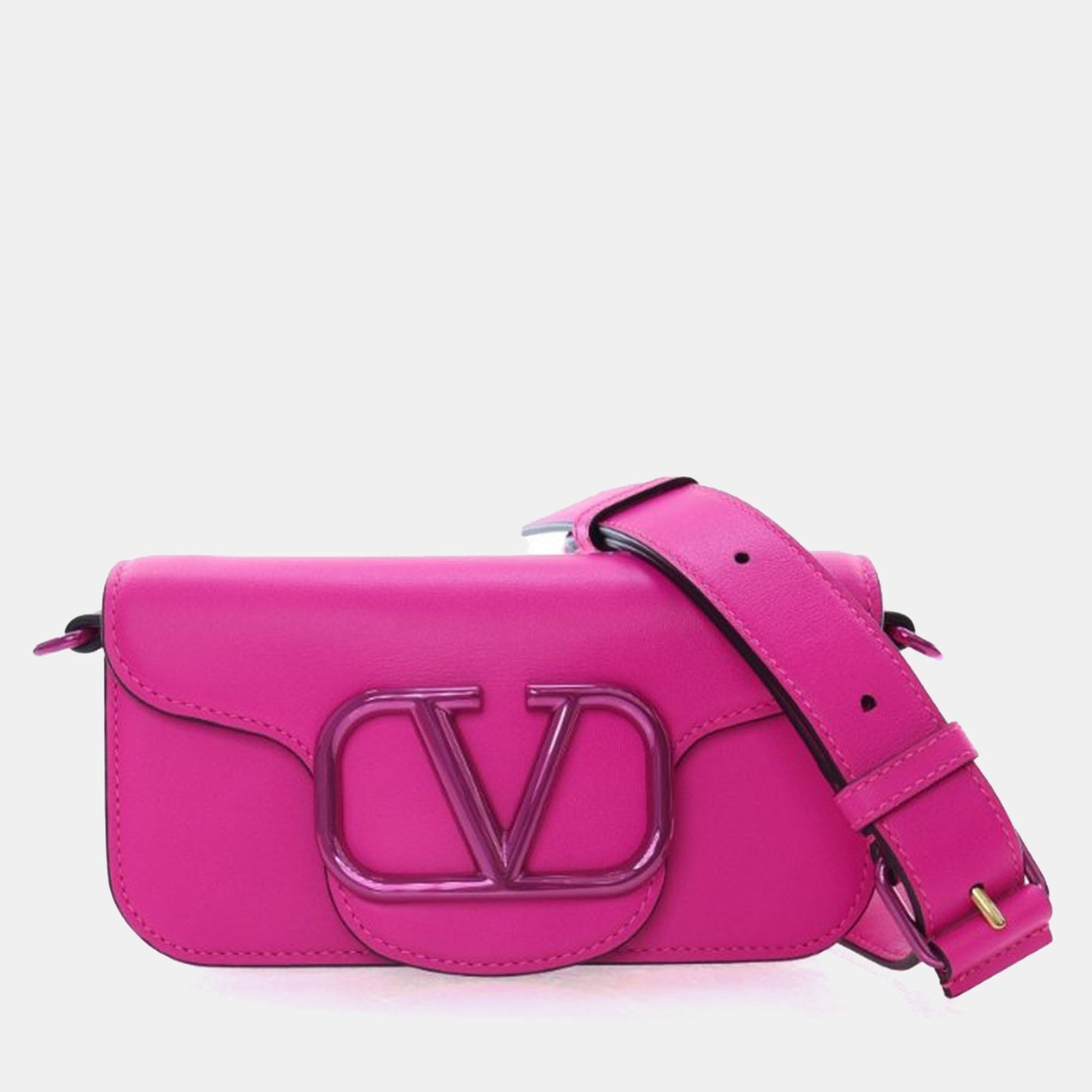 

Valentino Small Calfskin Loco Crossbody Bag, Pink