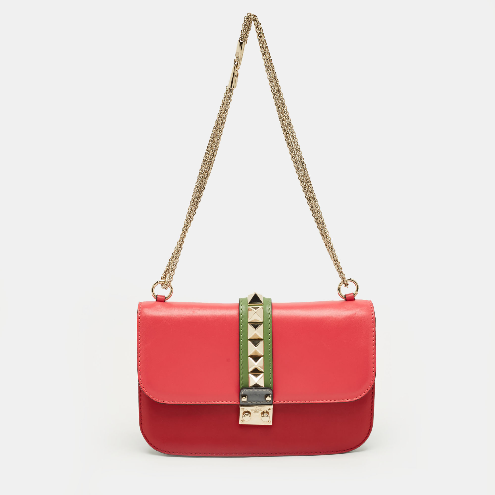 

Valentino Multicolor Leather Medium Glam Lock Shoulder Bag