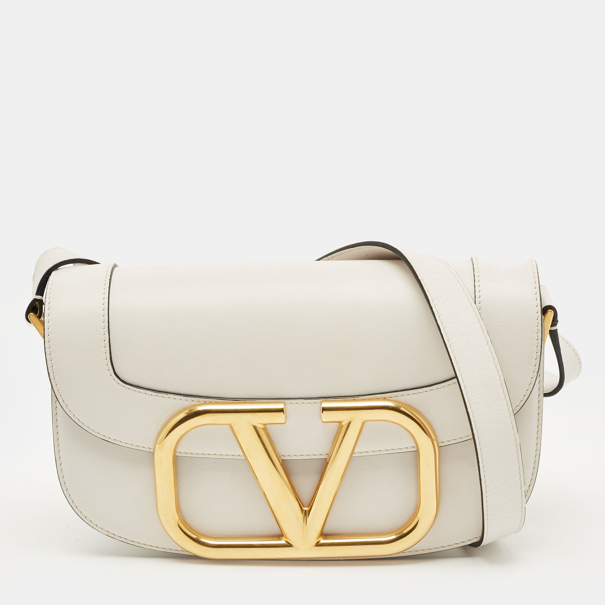 

Valentino Supervee White Leather Shoulder Bag