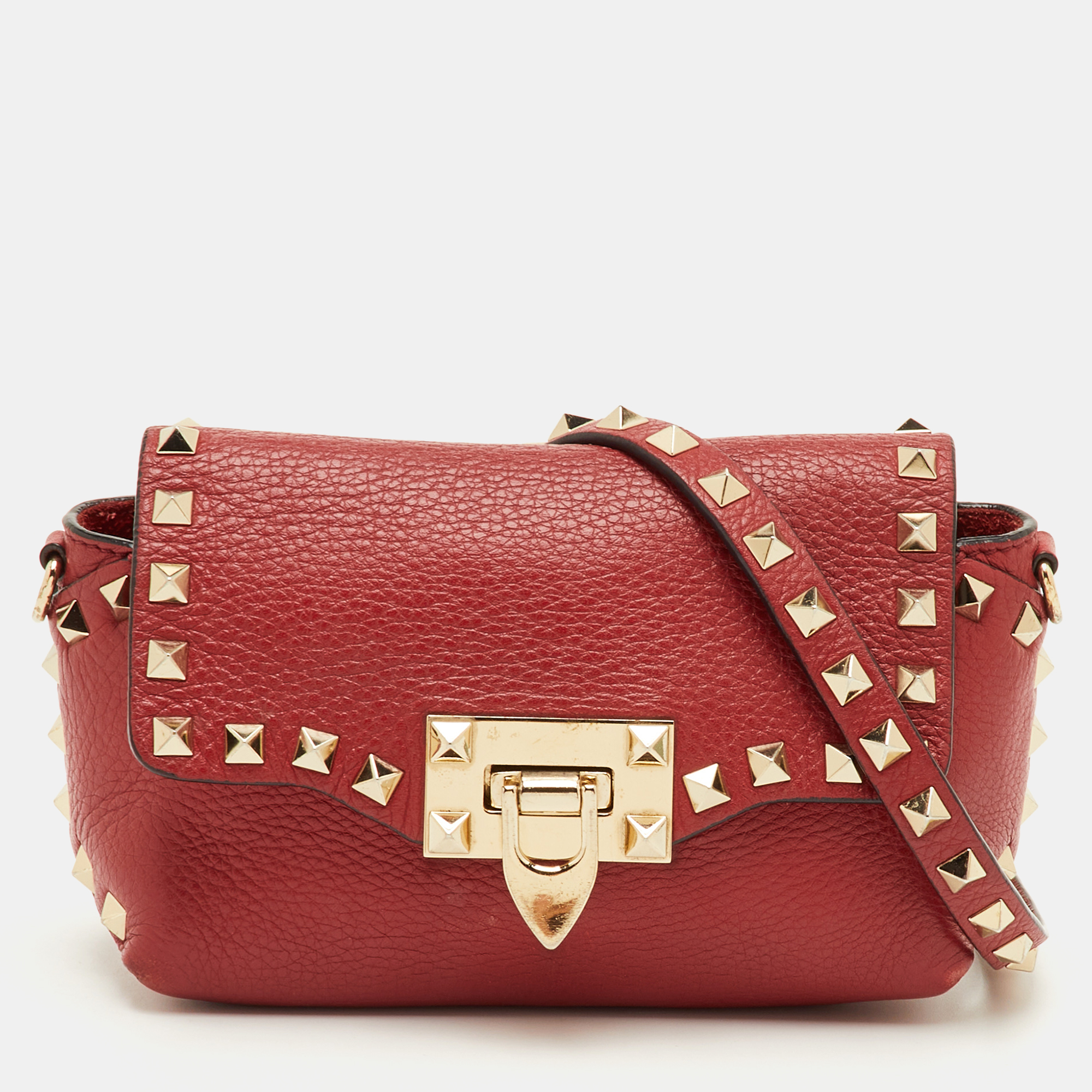 

Valentino Rockstud Red Leather Crossbody Bag
