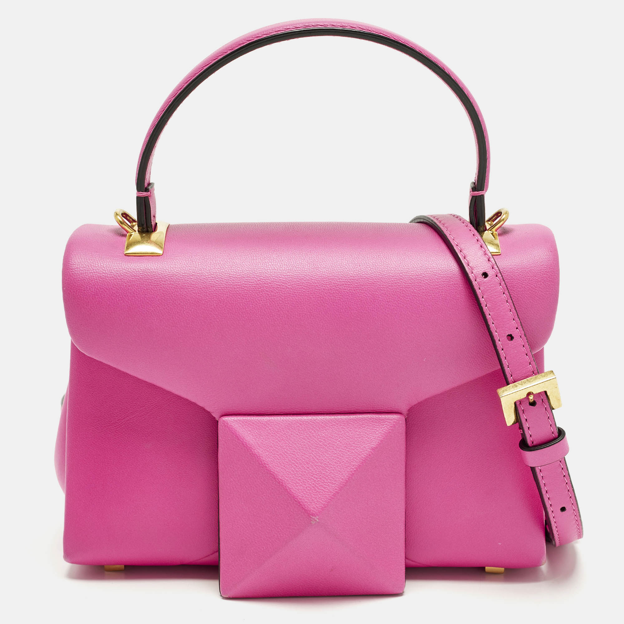 

Valentino One Stud Mini Pink Leather Flap Top Handle Bag