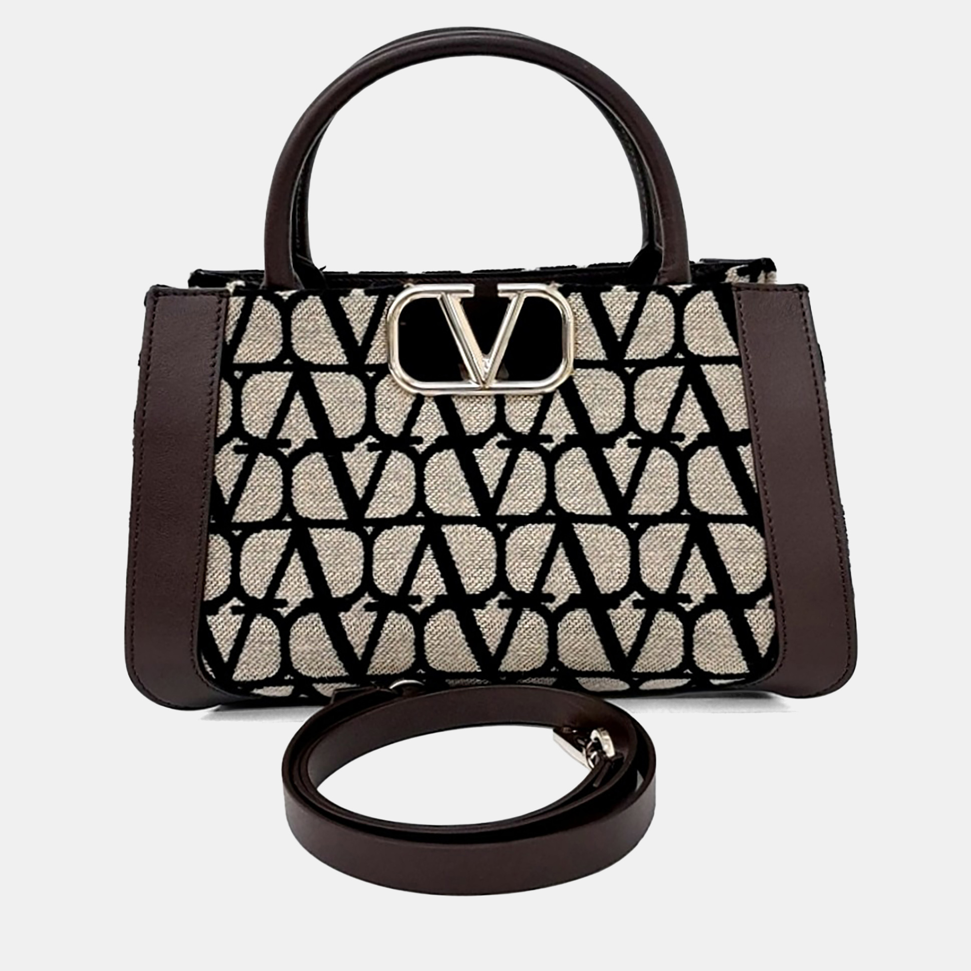 

Valentino Twill Iconograph Tote and Shoulder Bag, Multicolor